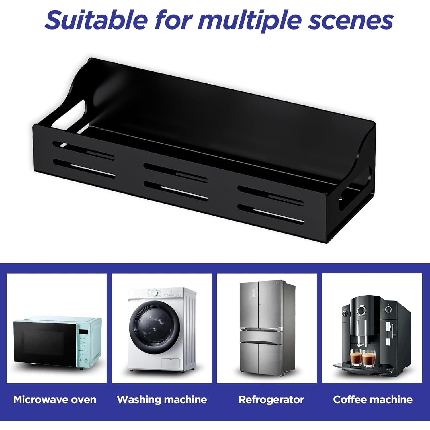 Carwiner 3 Pack Magnetic Spice Rack for Refrigerator with Paper Towel Holder, Magnetic Refrigerator Organizer, Strong Magnetic Fridge Shelf, Rustproof Side Fridge Storage Rack for Kitchen