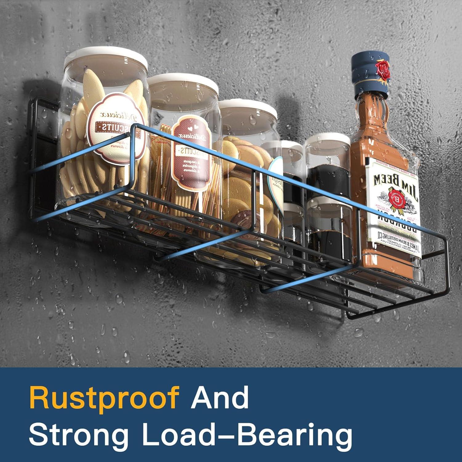 Organizador de Especias Magnético Zyerch - 4 Estantes, Negro