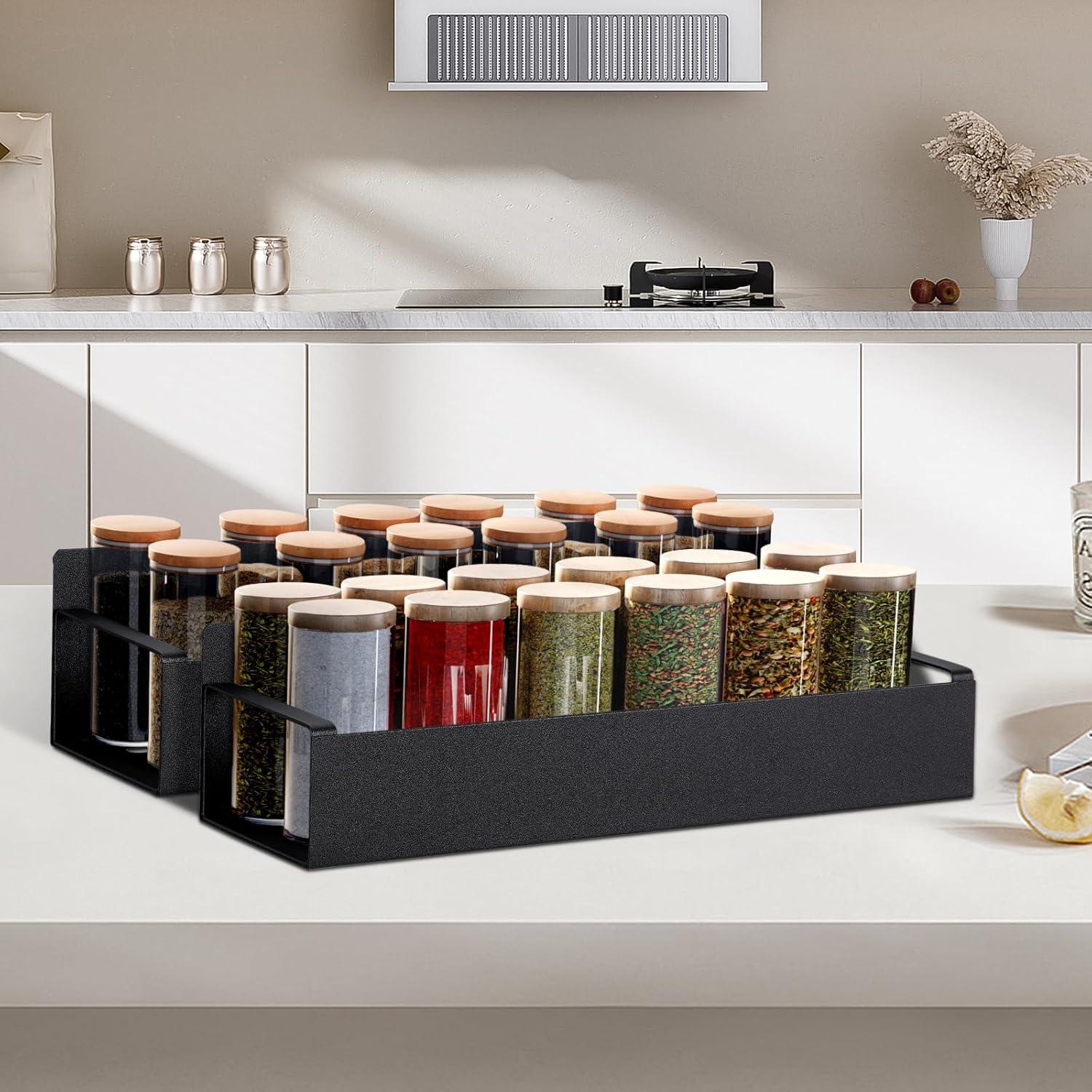 Estante Magnético para Especias Homaxy - 4 Piezas Negro