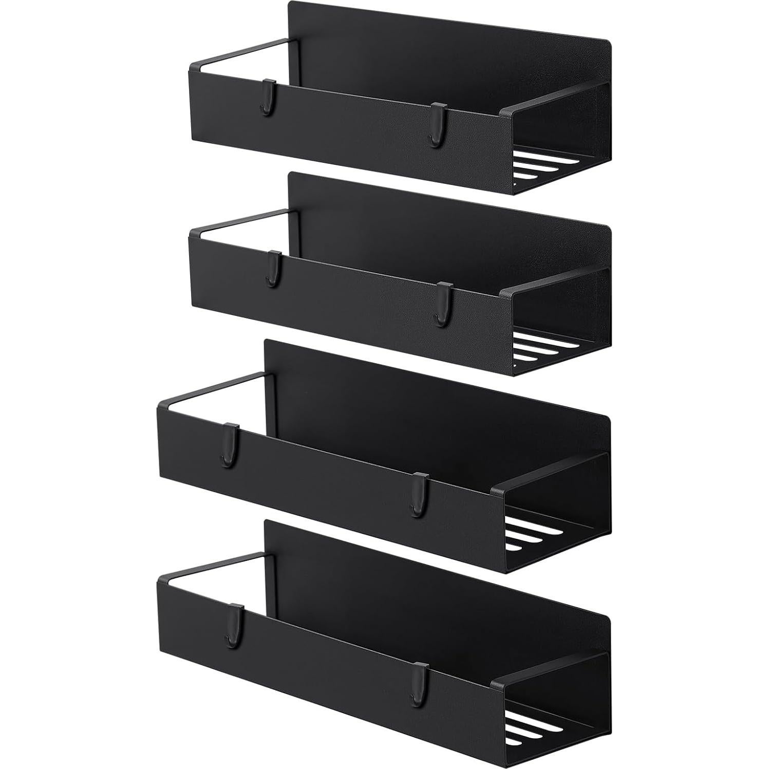 Estante Magnético para Especias Homaxy - 4 Piezas Negro