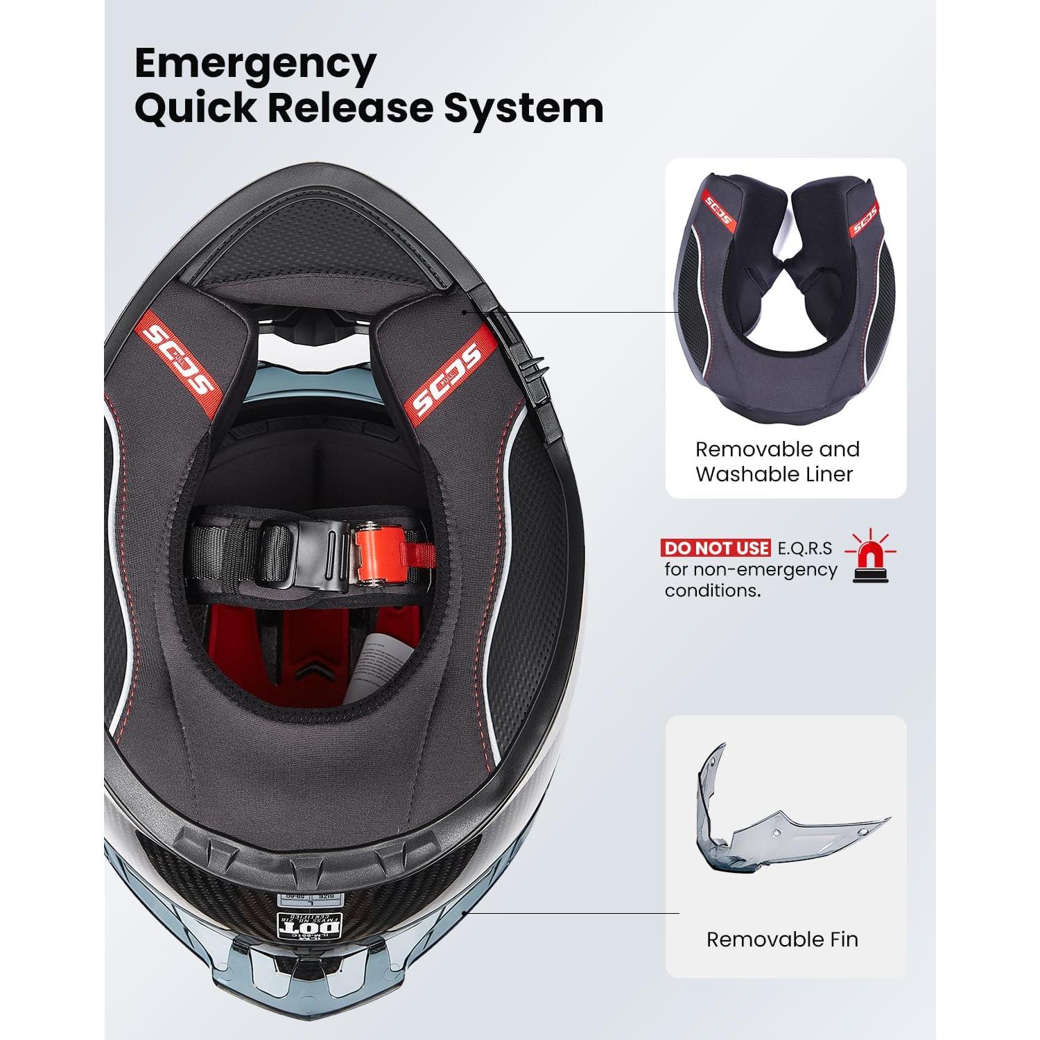 Casco ILM Fibra de Carbono Modelo 861C Doble Visor Grande