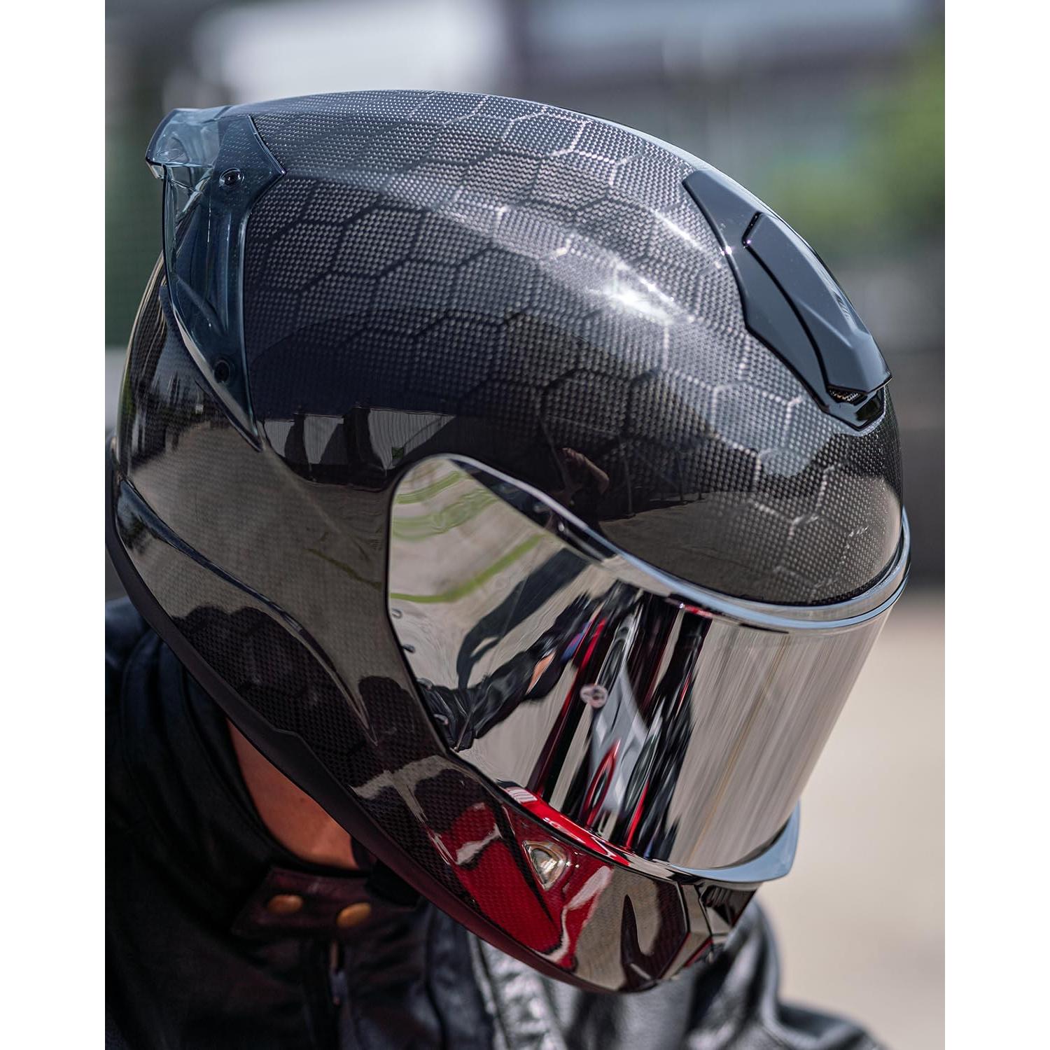 Casco ILM Fibra de Carbono Modelo 861C Doble Visor Grande