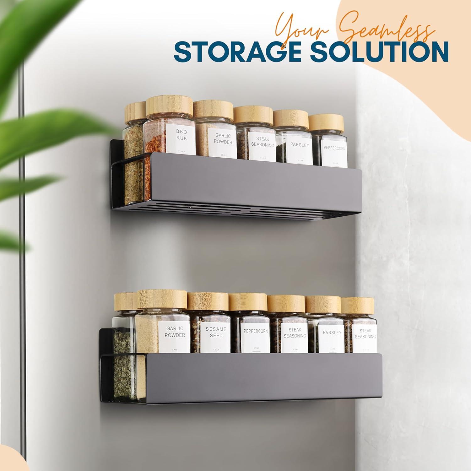 Estante Magnético para Especias Como LA - Paquete de 2 con Ganchos
