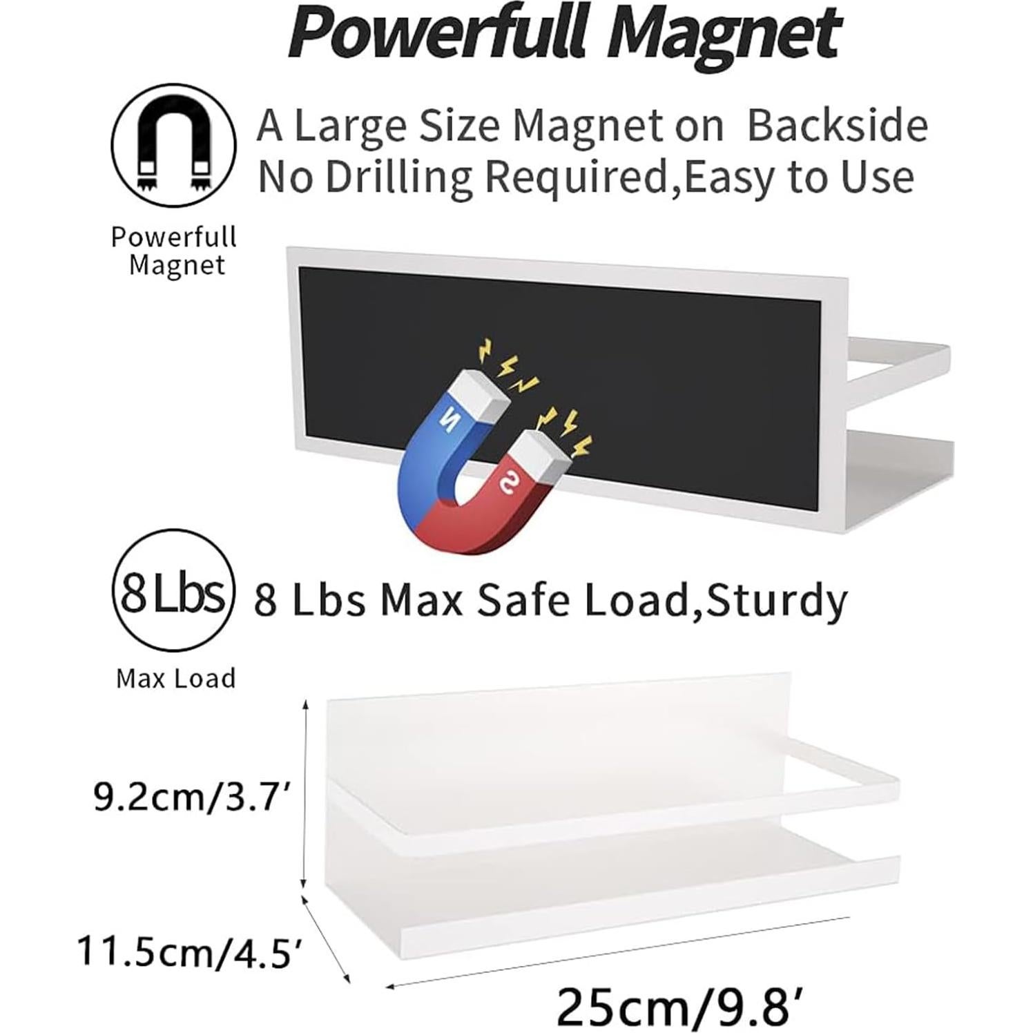 Estantes Magnéticos YJSMO para Refrigerador - 2 Piezas, Blanco