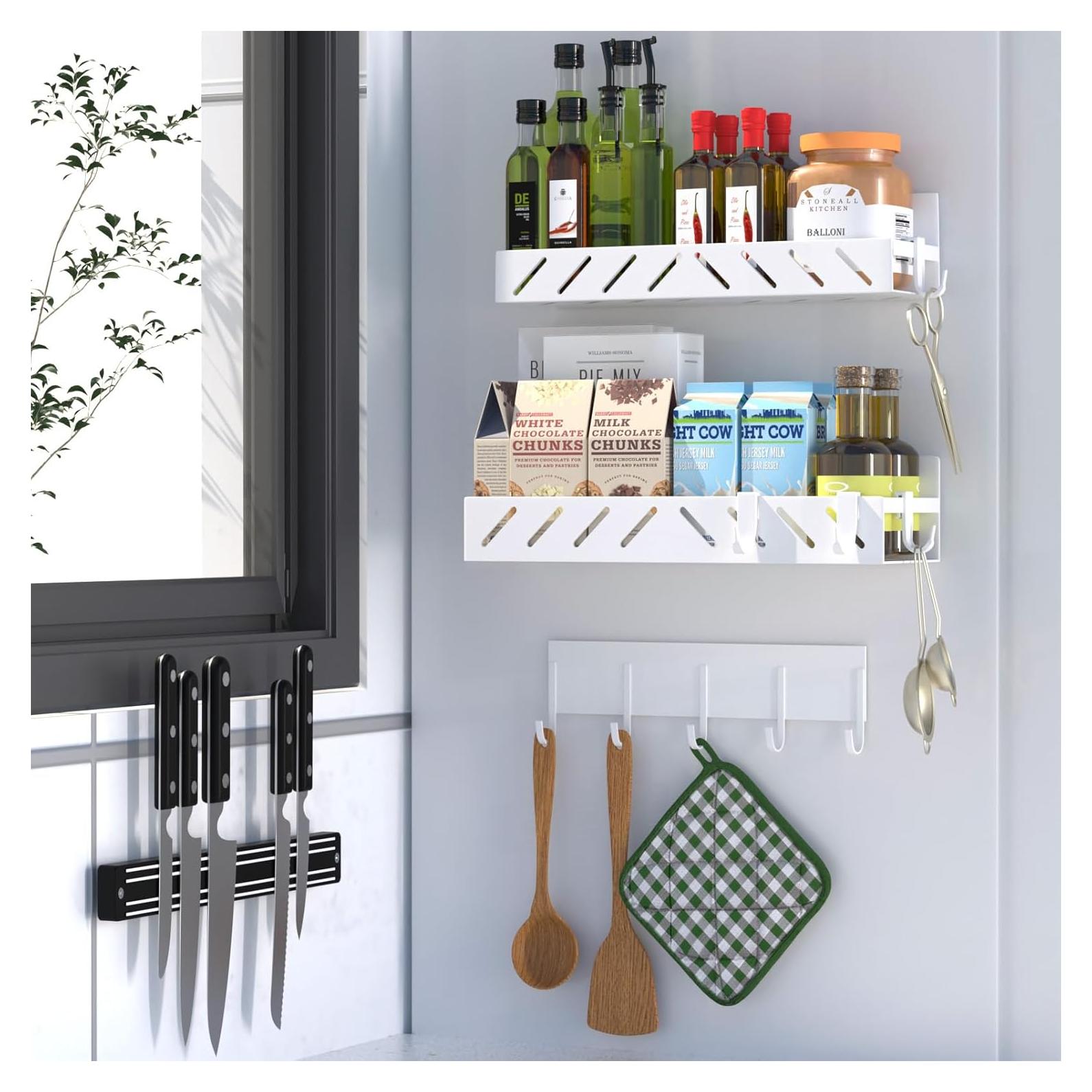 Estante Magnético para Especias FullyWarms - Paquete de 4 Blancos