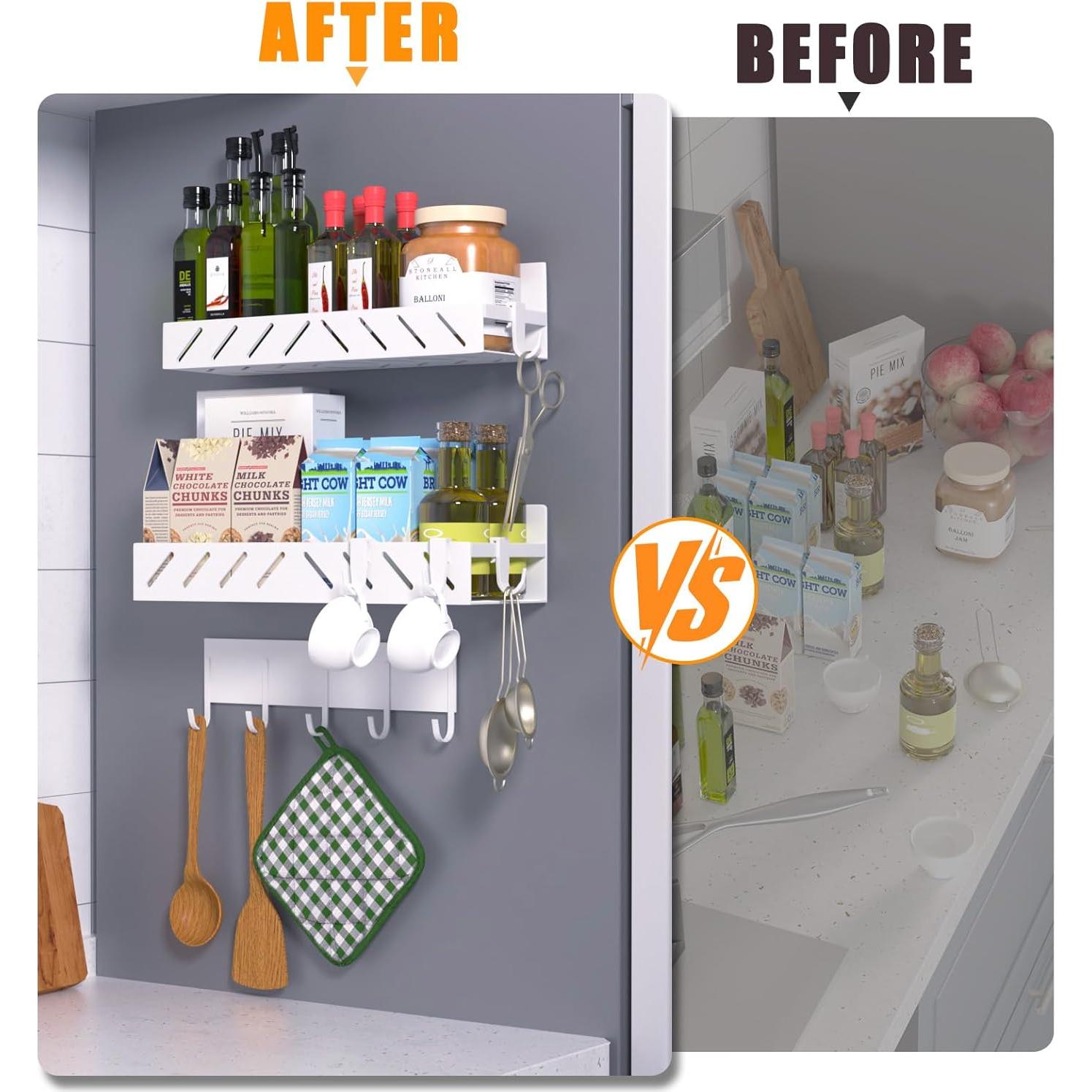 Estante Magnético para Especias FullyWarms - Paquete de 4 Blancos