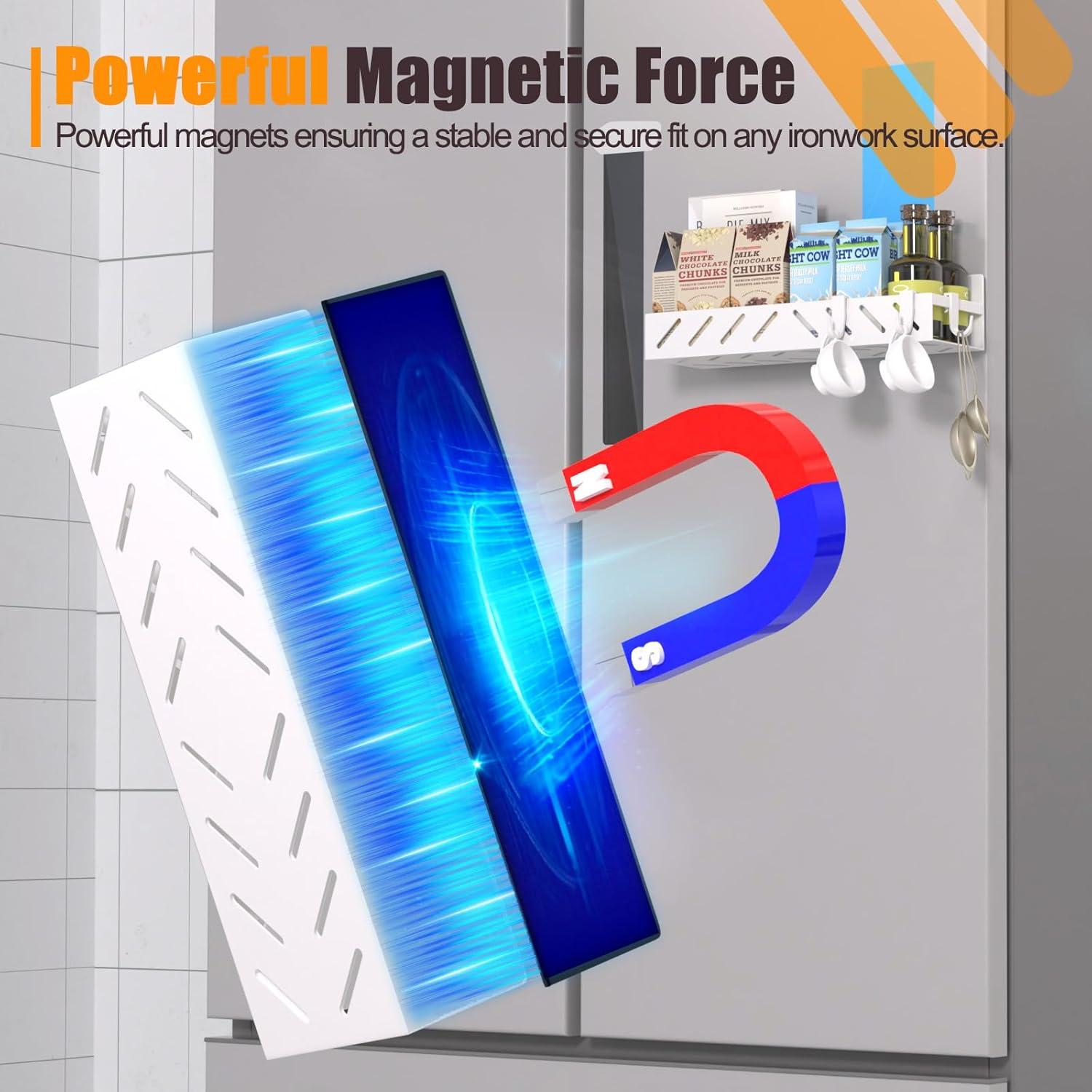 Estante Magnético para Especias FullyWarms - Paquete de 4 Blancos