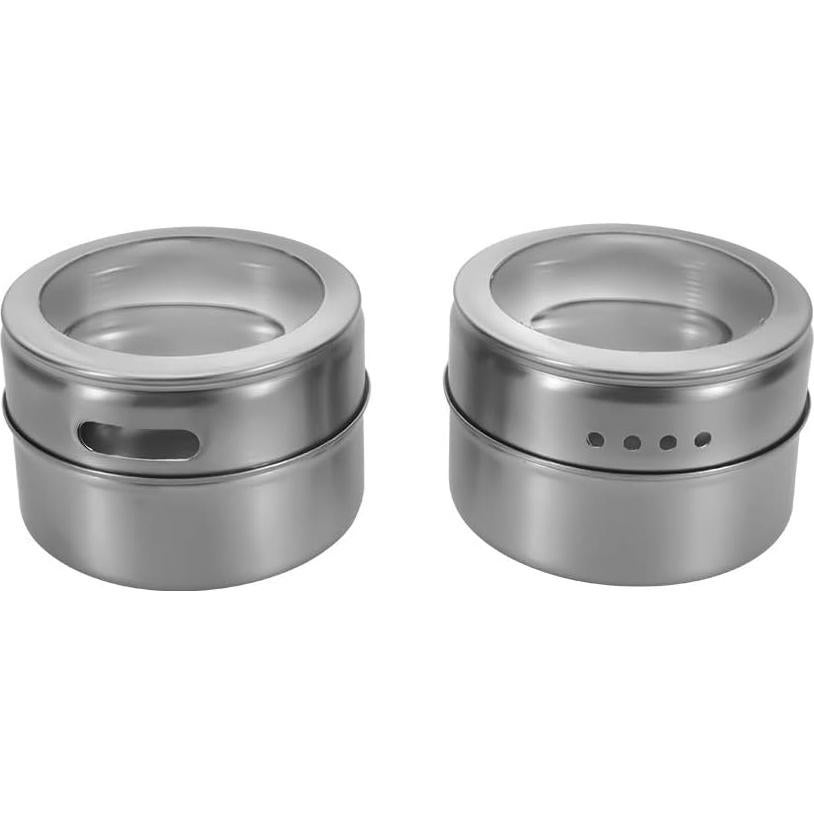 Set de 12 Latas Magnéticas de Especias Sanvcomy - Acero Inoxidable