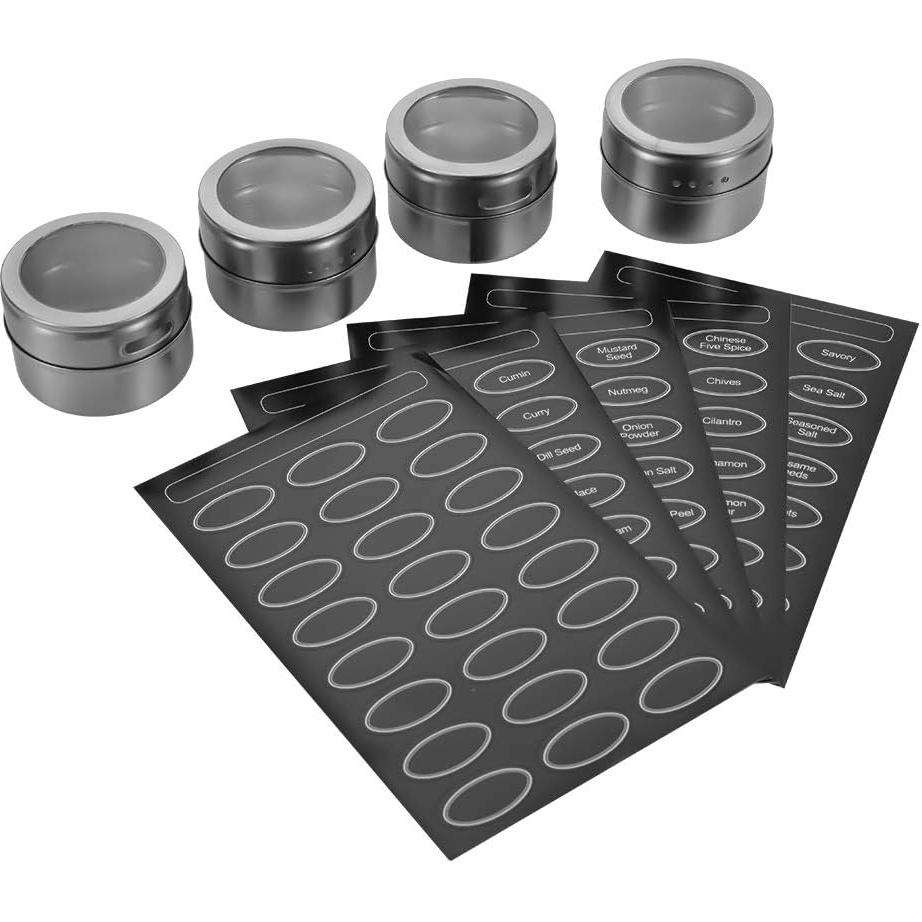 Set de 12 Latas Magnéticas de Especias Sanvcomy - Acero Inoxidable