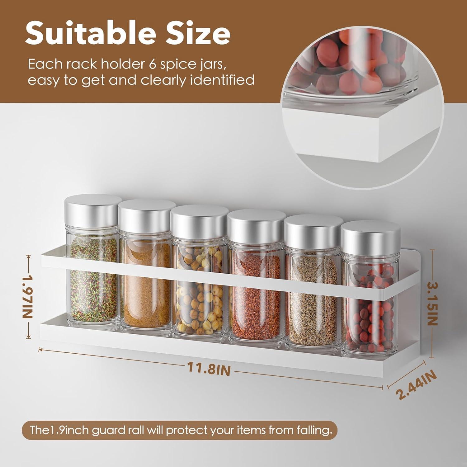 Estante Magnético para Especias VANPET 30x6x6 cm Blanco