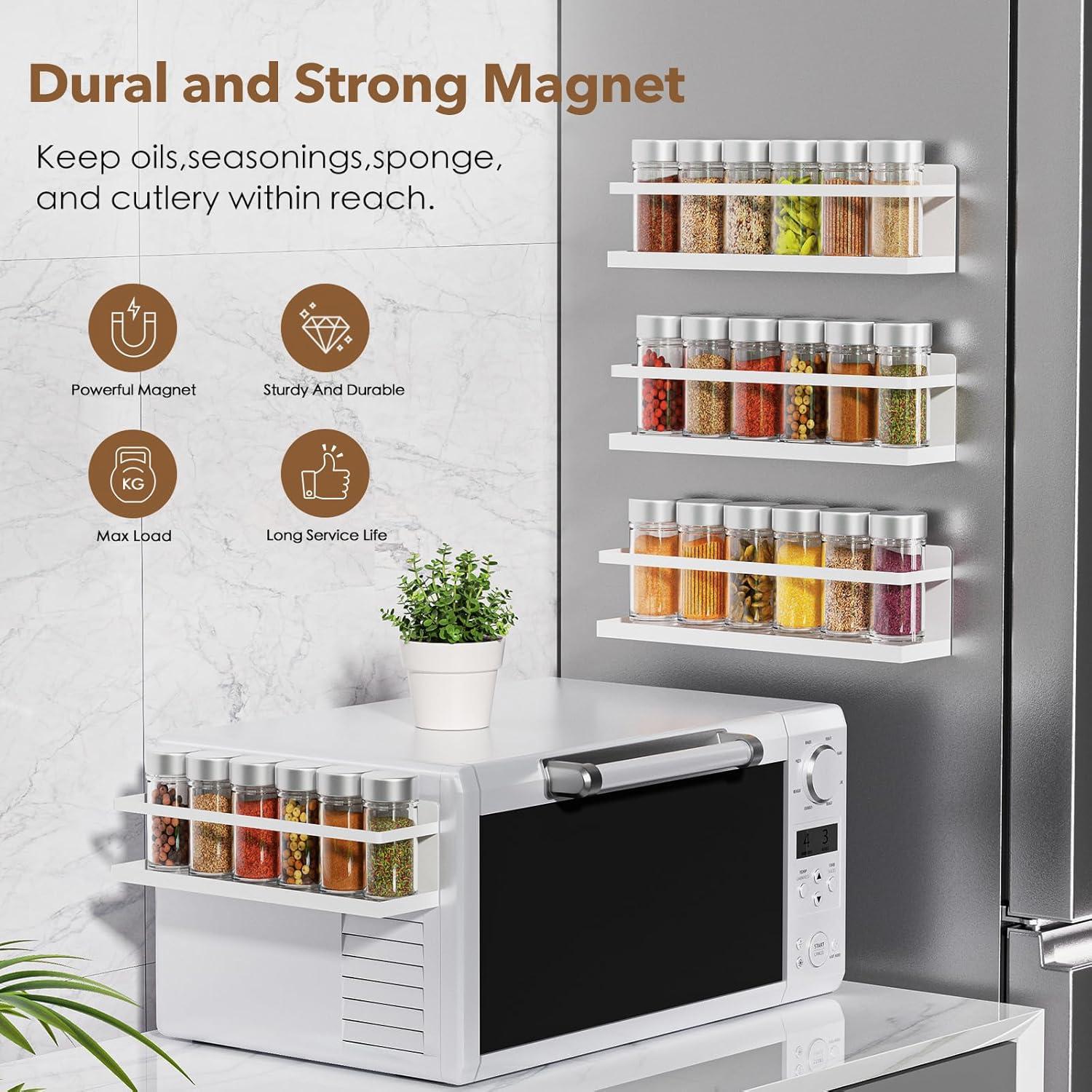 Estante Magnético para Especias VANPET 30x6x6 cm Blanco