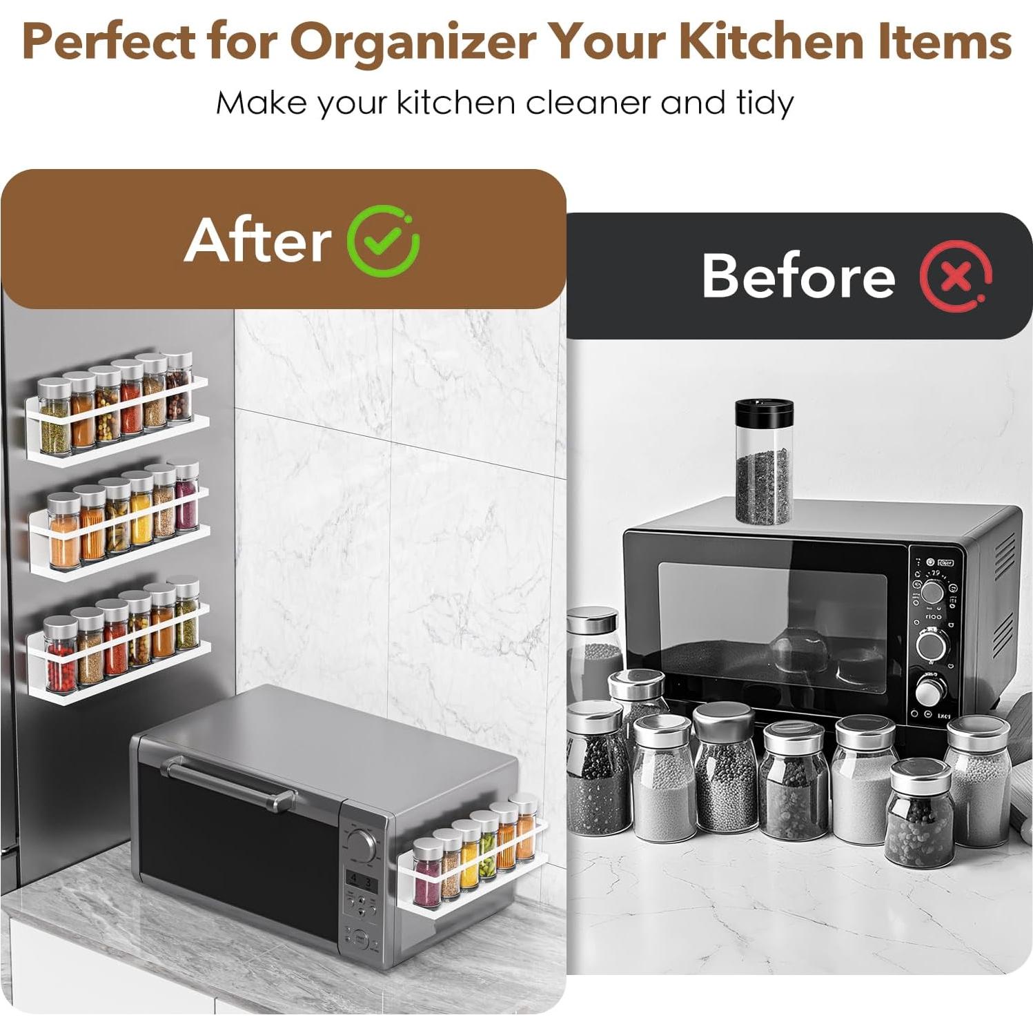 Estante Magnético para Especias VANPET 30x6x6 cm Blanco