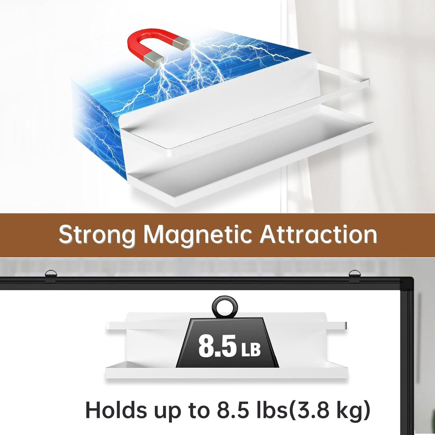 Estante Magnético para Especias VANPET 30x6x6 cm Blanco