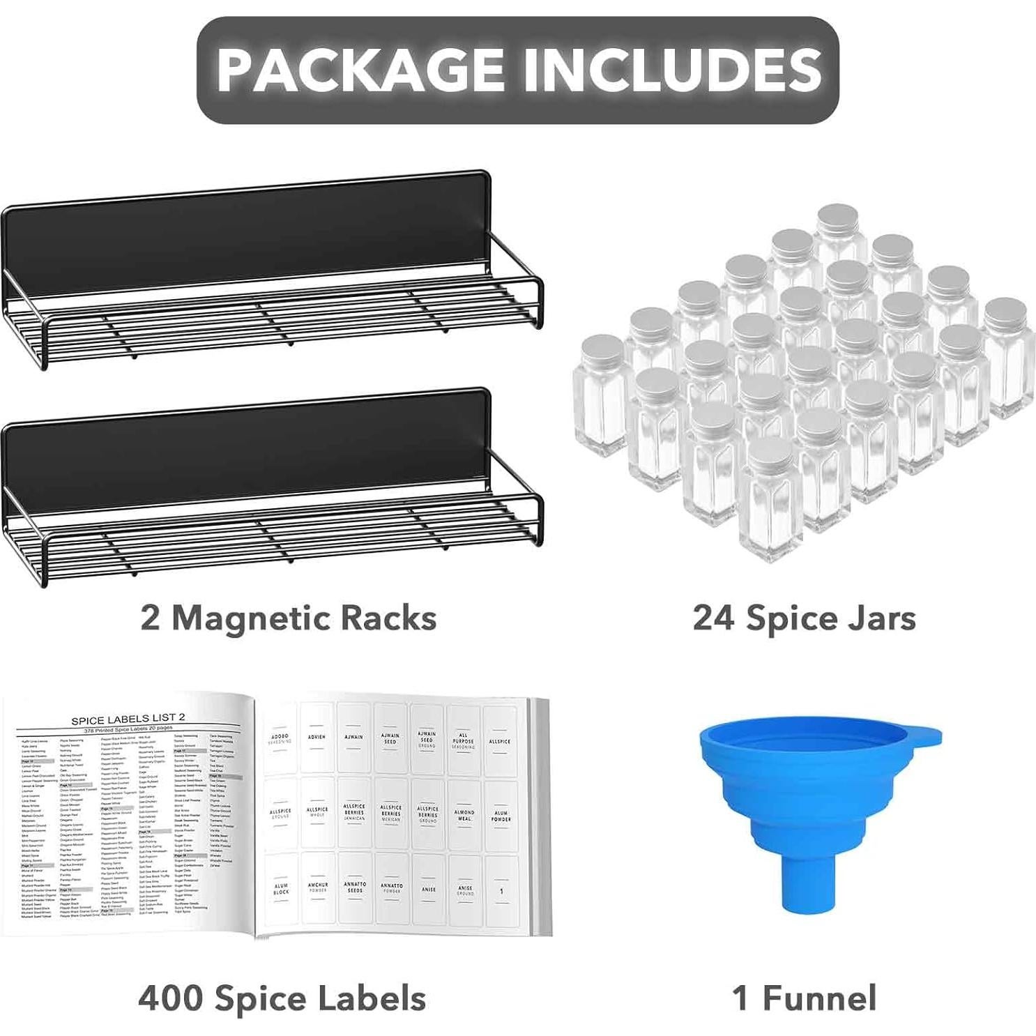 Estante de Especias Magnético SpaceAid 2 Estantes 24 Frascos