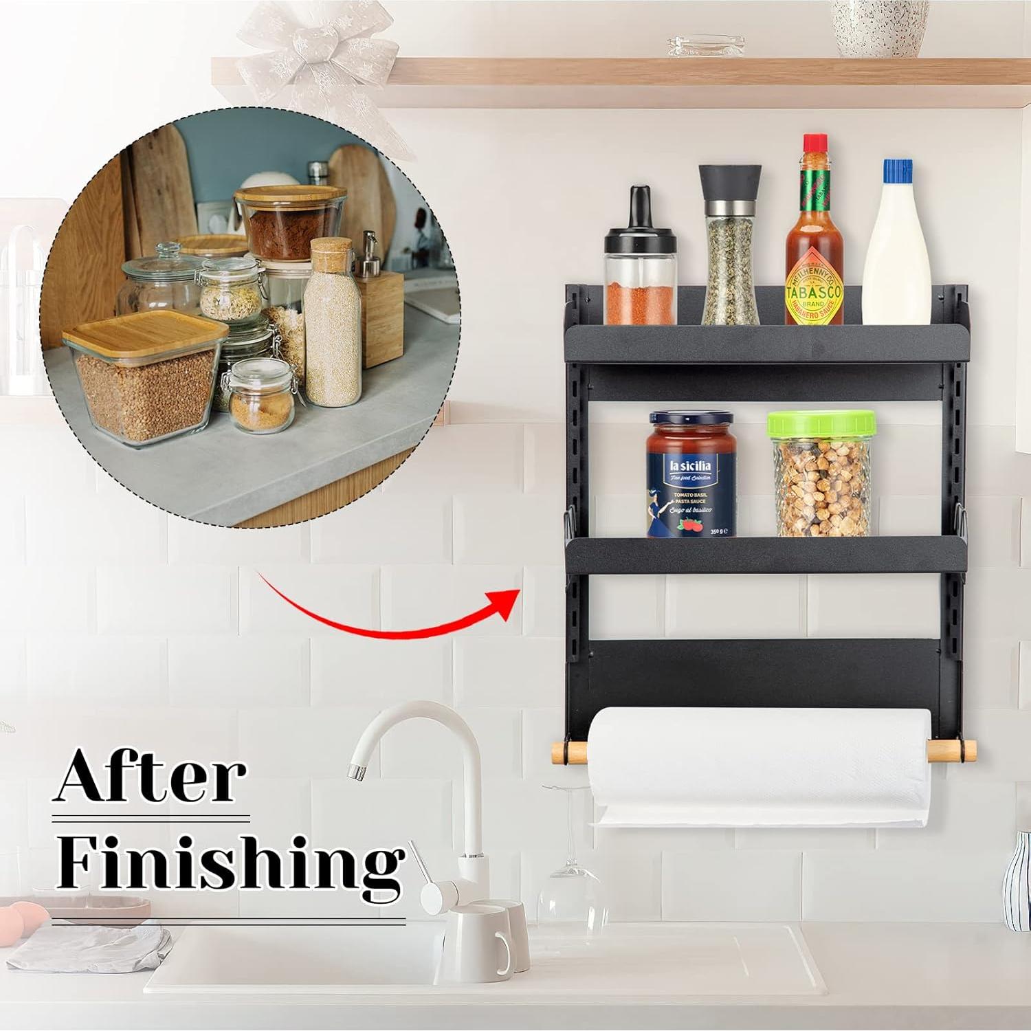 Estante Magnético para Especias Fashionwu 2 Niveles 10.9 cm