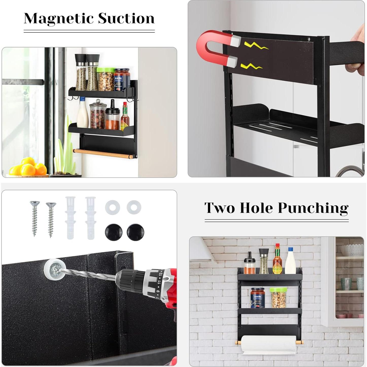 Estante Magnético para Especias Fashionwu 2 Niveles 10.9 cm