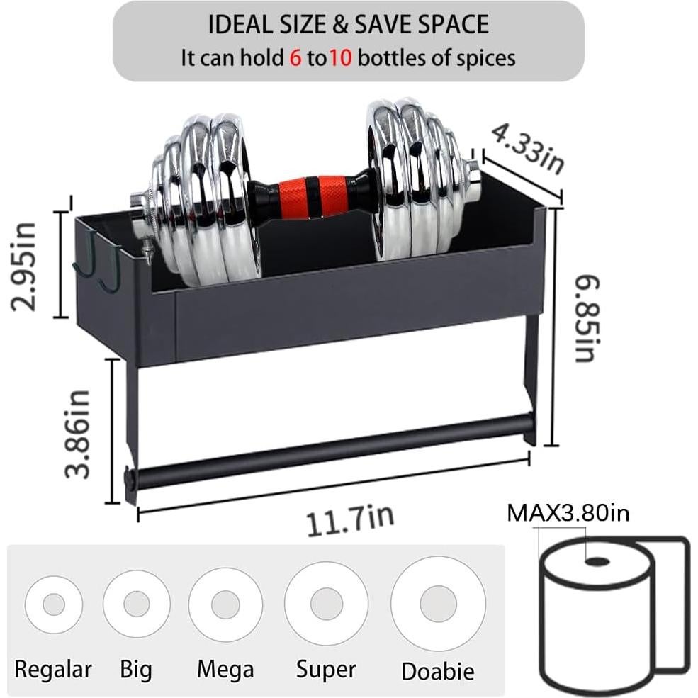 Estante Magnético para Especias WHALEZZ 30x11x17 cm Negro
