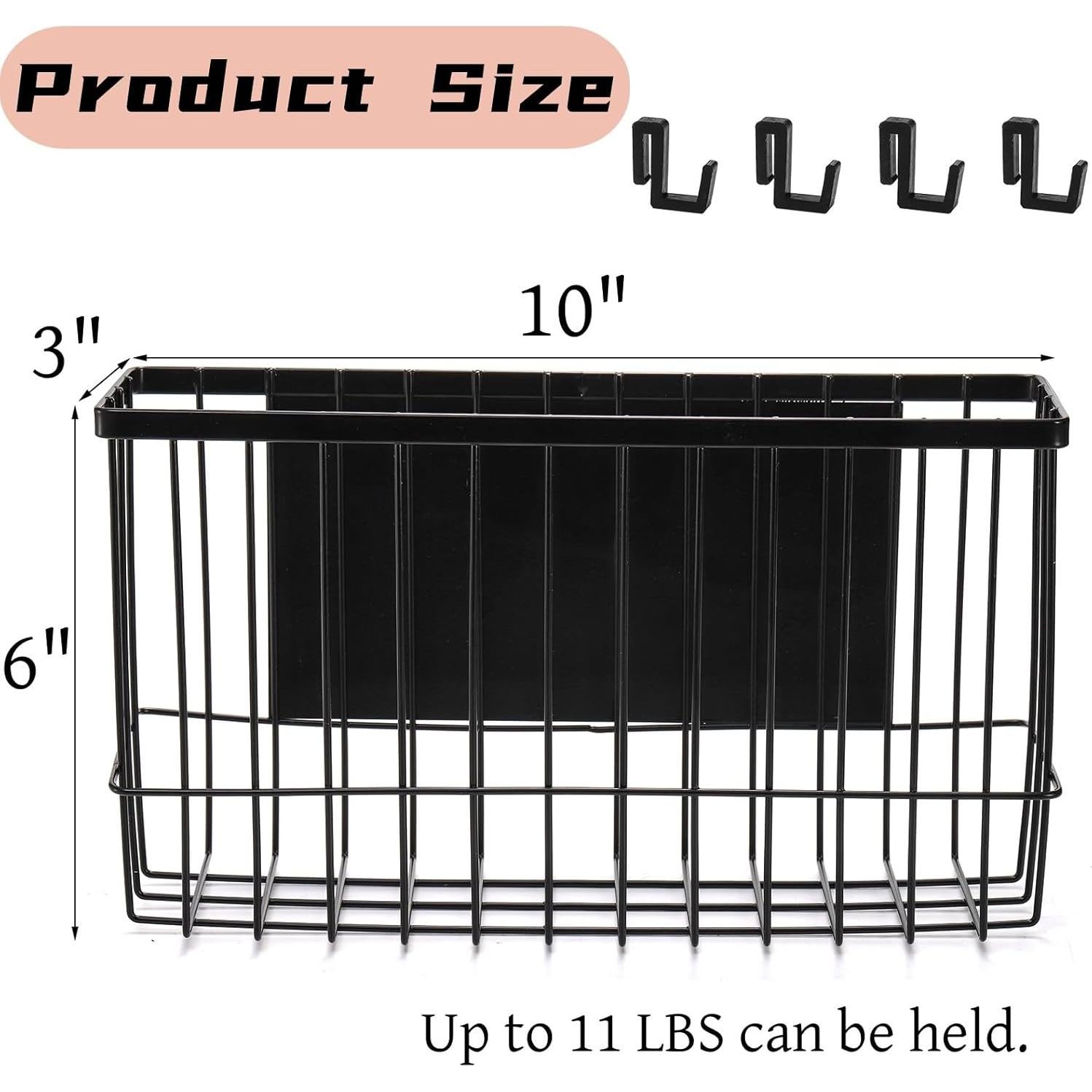 Paquete de 2 Cestas Magnéticas para Refrigerador Tlence 25.4x15.2cm