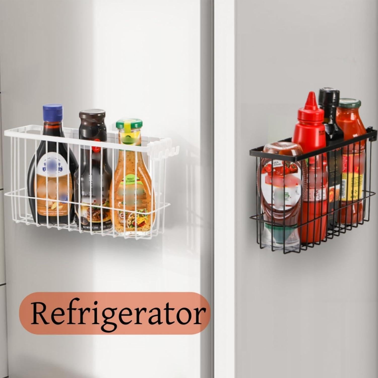 Paquete de 2 Cestas Magnéticas para Refrigerador Tlence 25.4x15.2cm