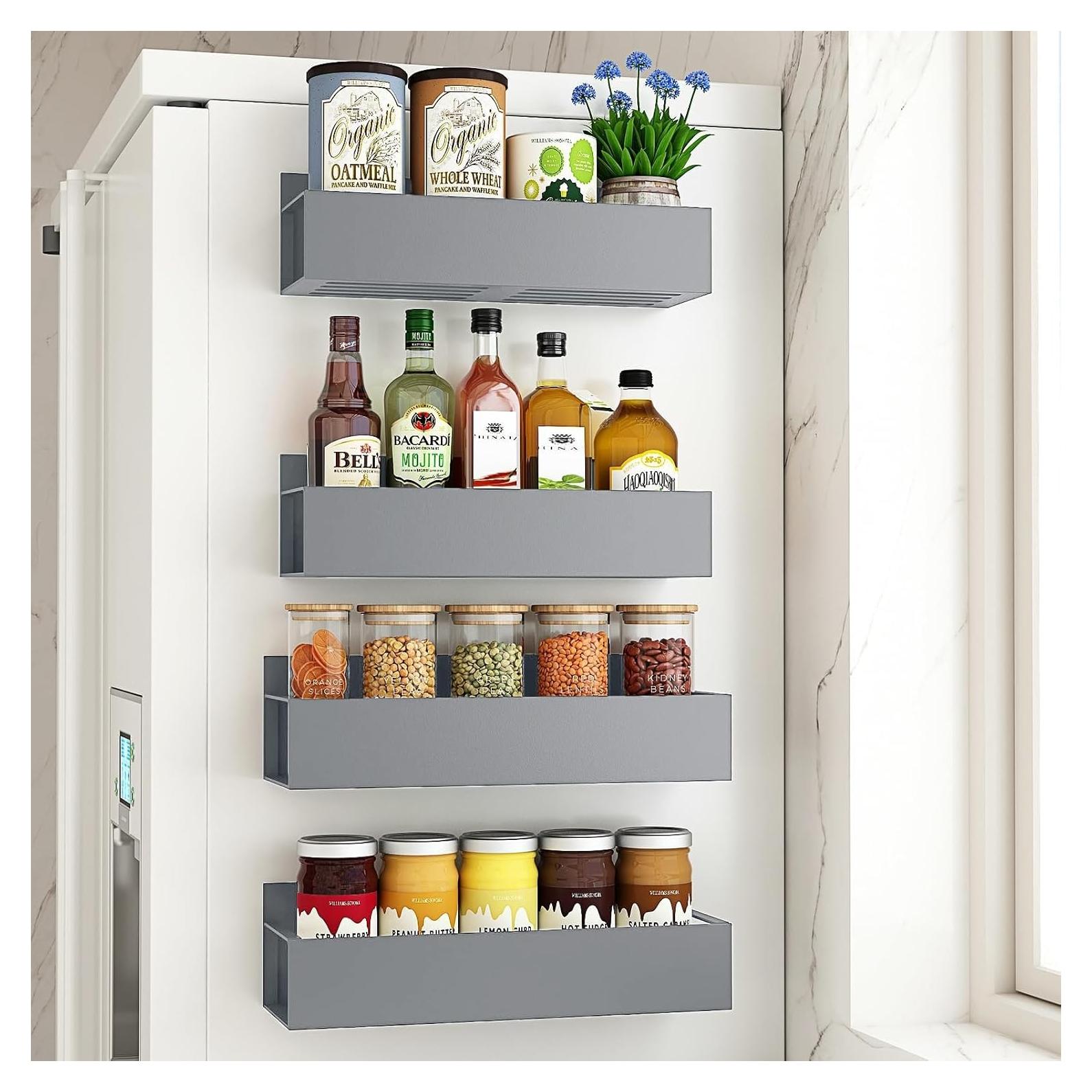 Estantes Magnéticos para Especias Genérico 4 Piezas Negro