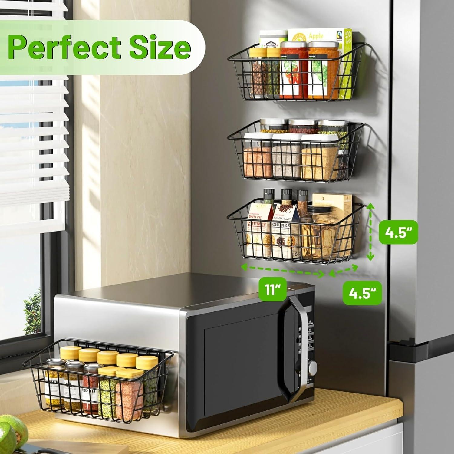 Estante Magnético Ofiray-home para Refrigerador, 2 Unidades, Negro