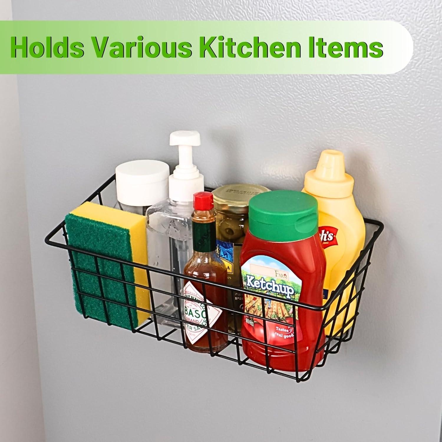 Estante Magnético Ofiray-home para Refrigerador, 2 Unidades, Negro