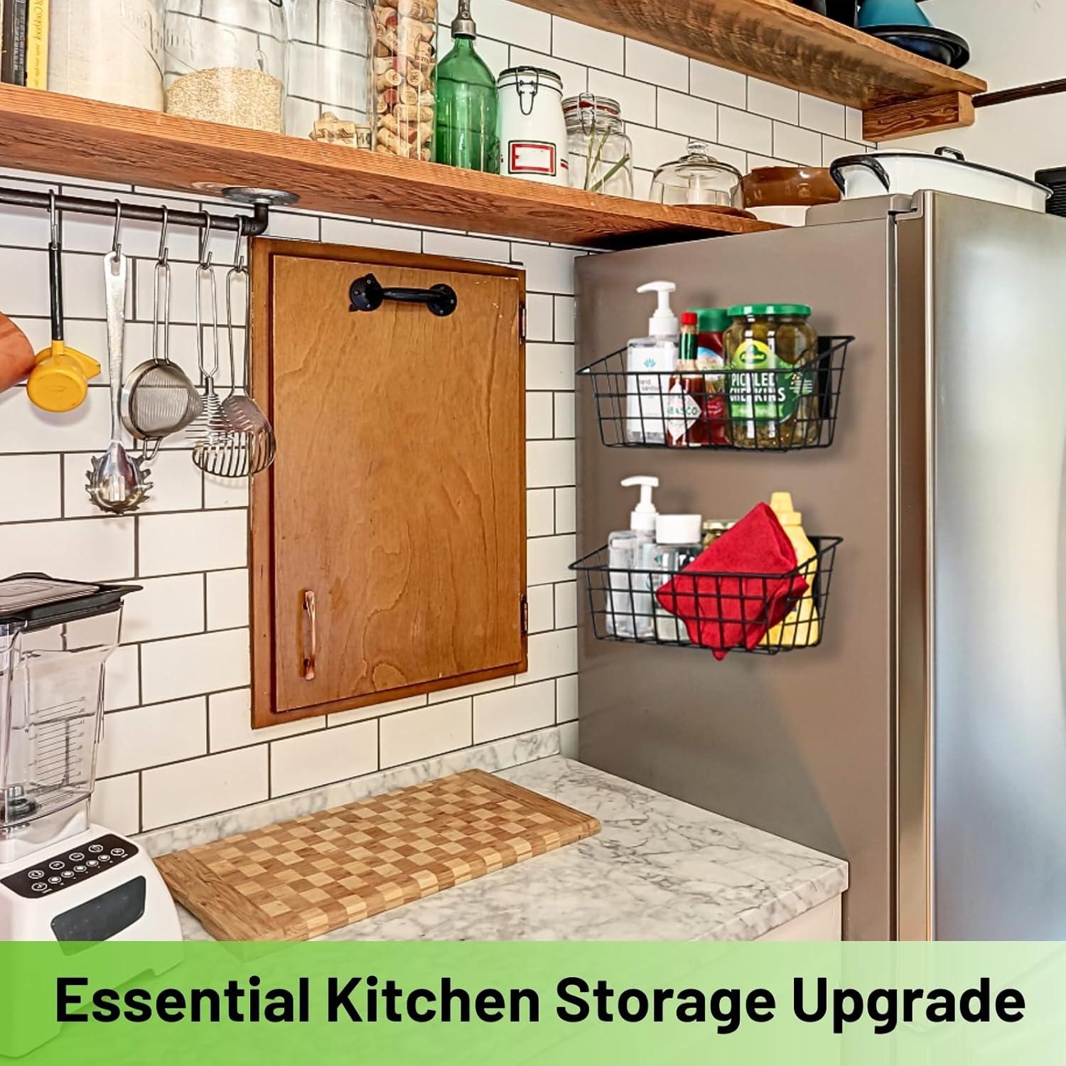 Estante Magnético Ofiray-home para Refrigerador, 2 Unidades, Negro