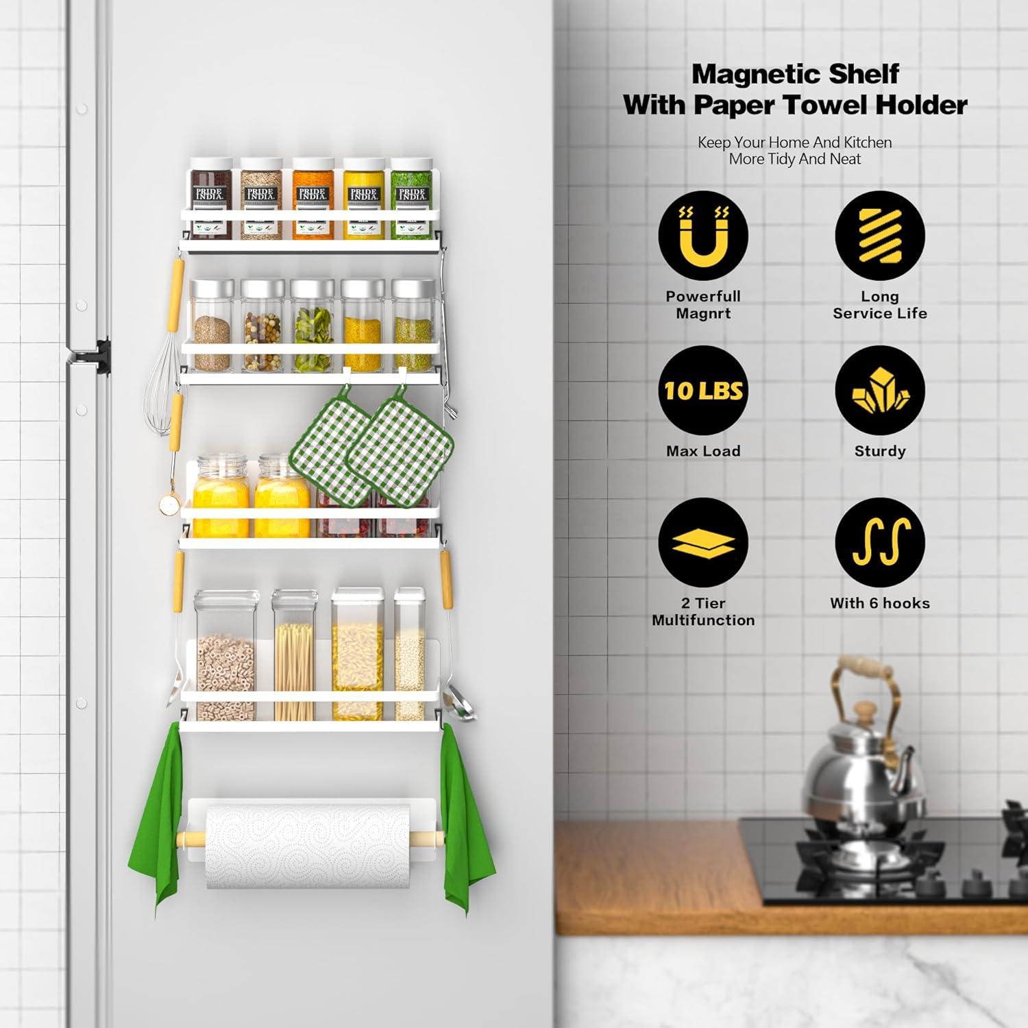 Estante Magnético SlimmKISS para Especias y Toallas de Papel - 3 Pzs