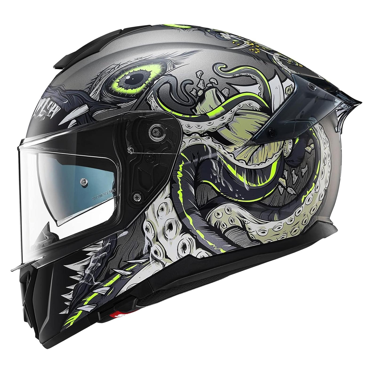 Casco Integral ILM 861A Doble Visera Verde Grande