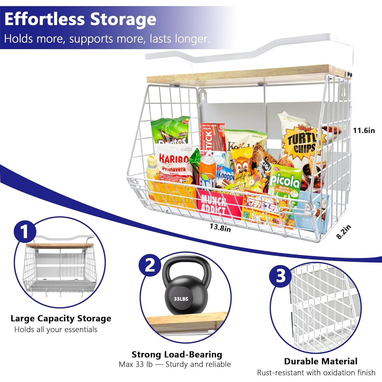 Estante Magnético bealy para Refrigerador 35.1x29.5cm Blanco