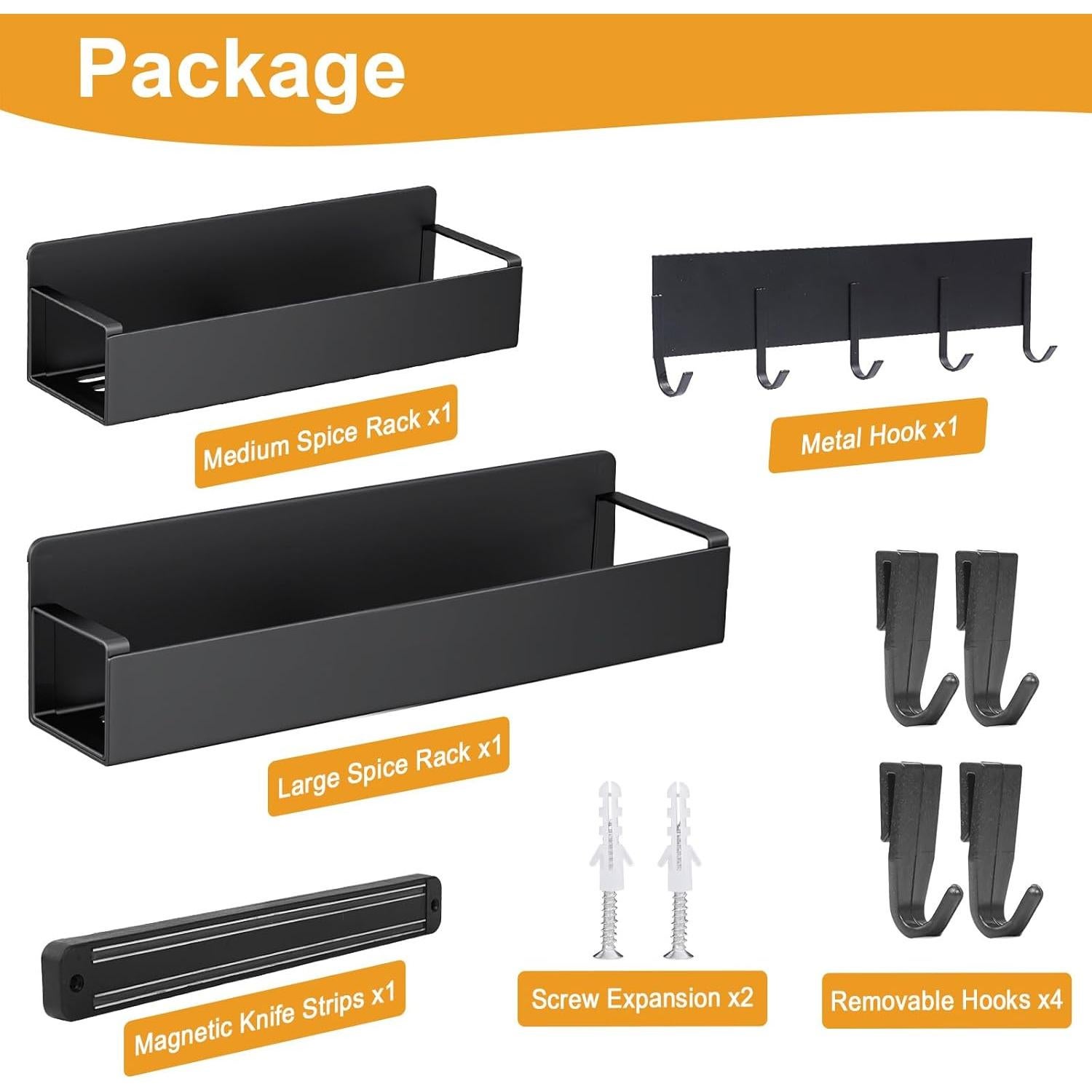 Estantes Magnéticos para Especias SUNHEARTH - Paquete de 4