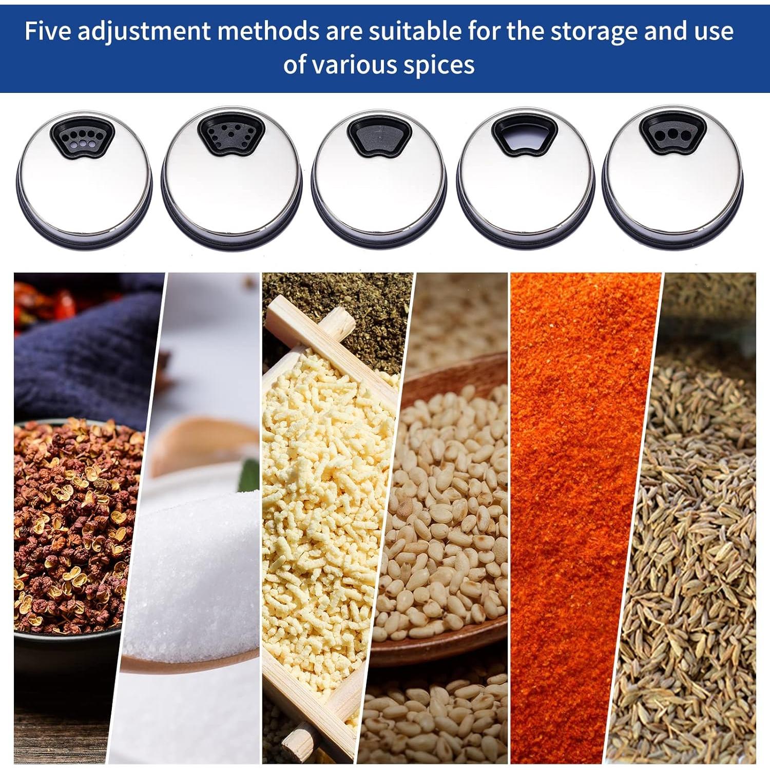 10 Tarros de Especias Magnéticos OPTWISELY 5oz Hexagonales