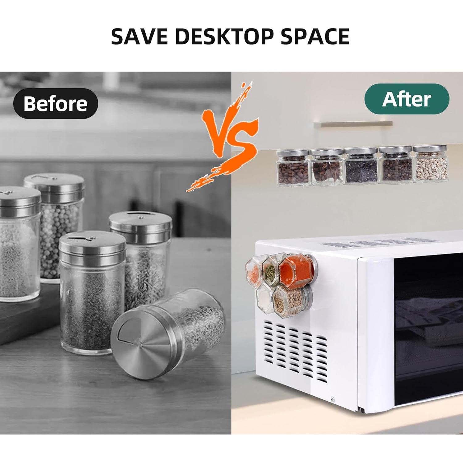 Juego de 20 Tarros de Especias Magnéticos OPTWISELY 62.4g