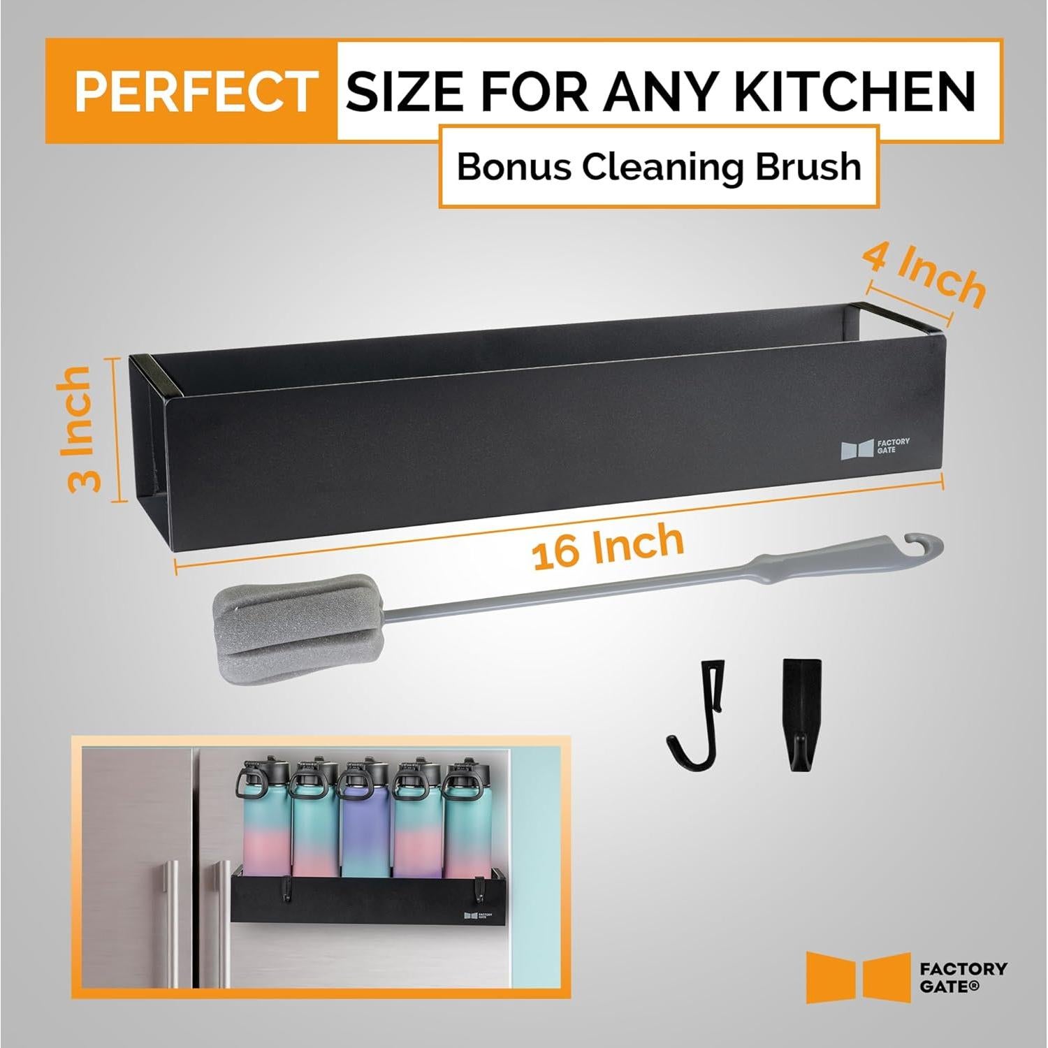 Organizador Magnético de Botellas de Agua FACTORY GATE 40x10 cm