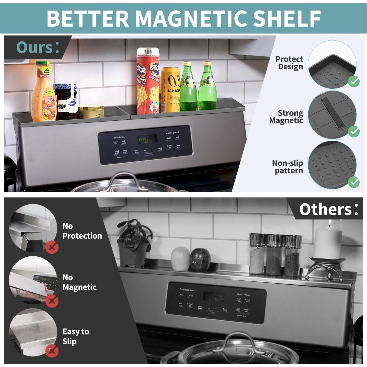 Estante Magnético para Cocina BFONS 76x9 cm Silicona Gris