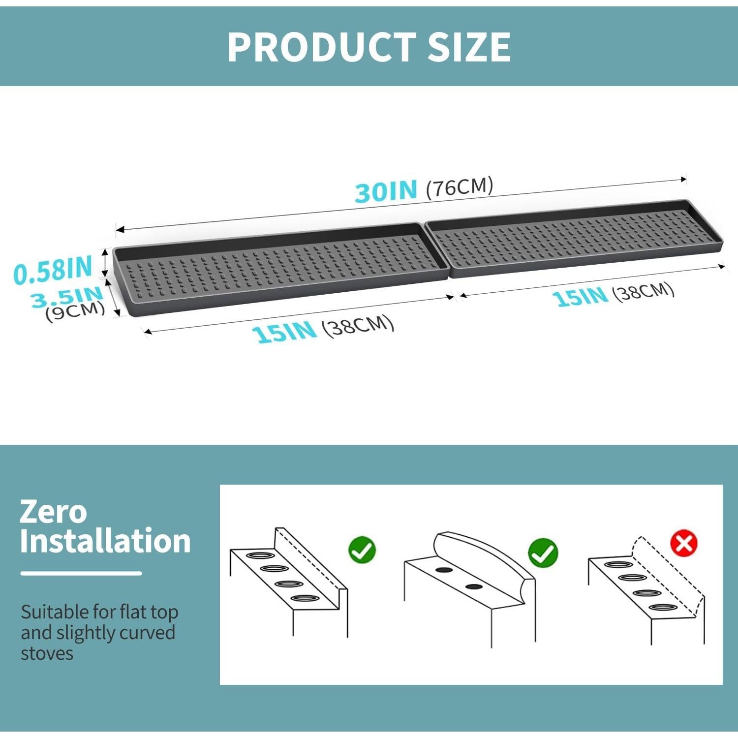 Estante Magnético para Cocina BFONS 76x9 cm Silicona Gris
