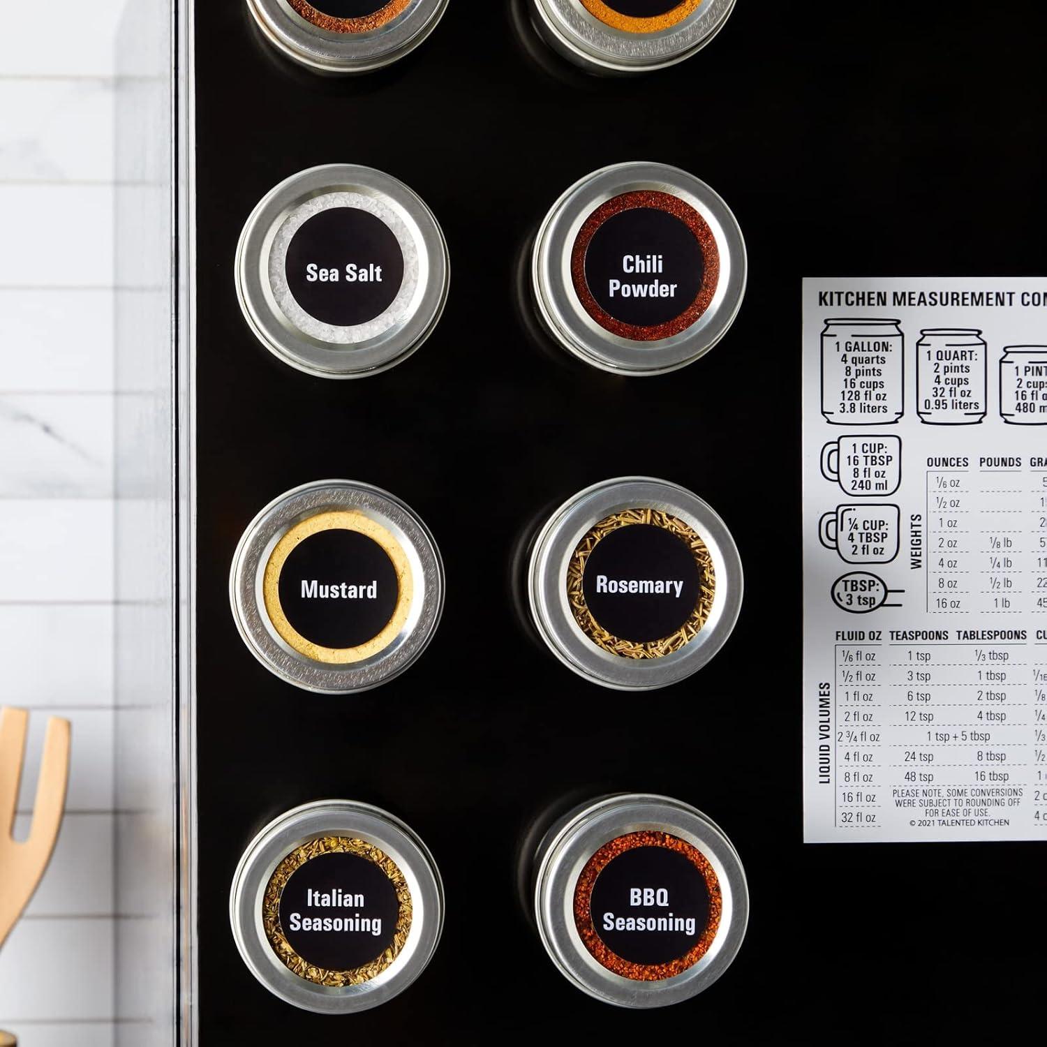Conjunto de 24 Tarros Magnéticos de Especias 3oz Cocina Talentosa