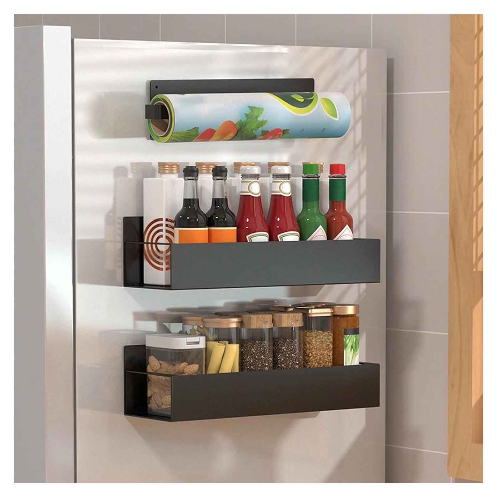 Estante Magnético para Especias Limyaxy - 3 Piezas, Metal Negro