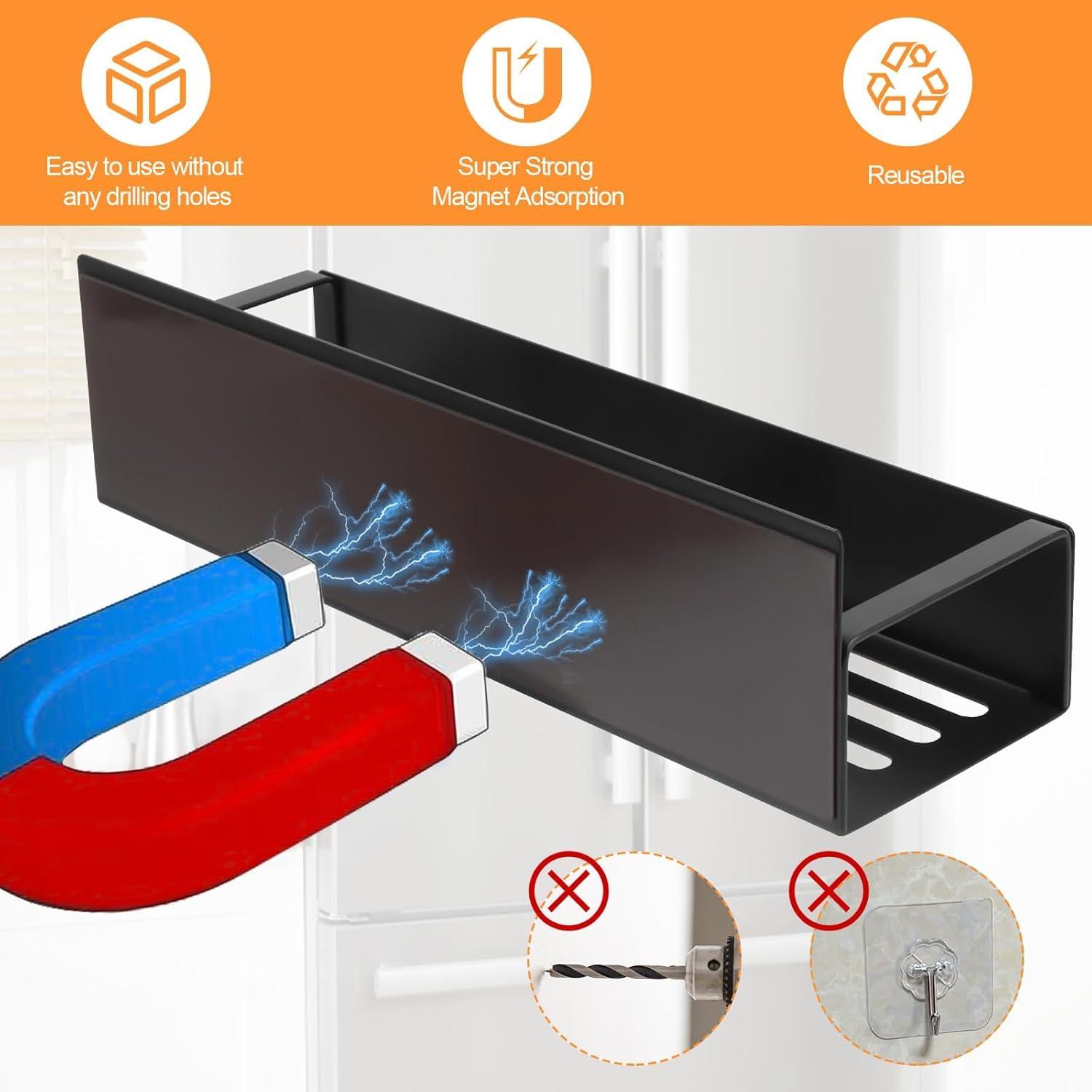 Estante Magnético para Especias Limyaxy - 3 Piezas, Metal Negro