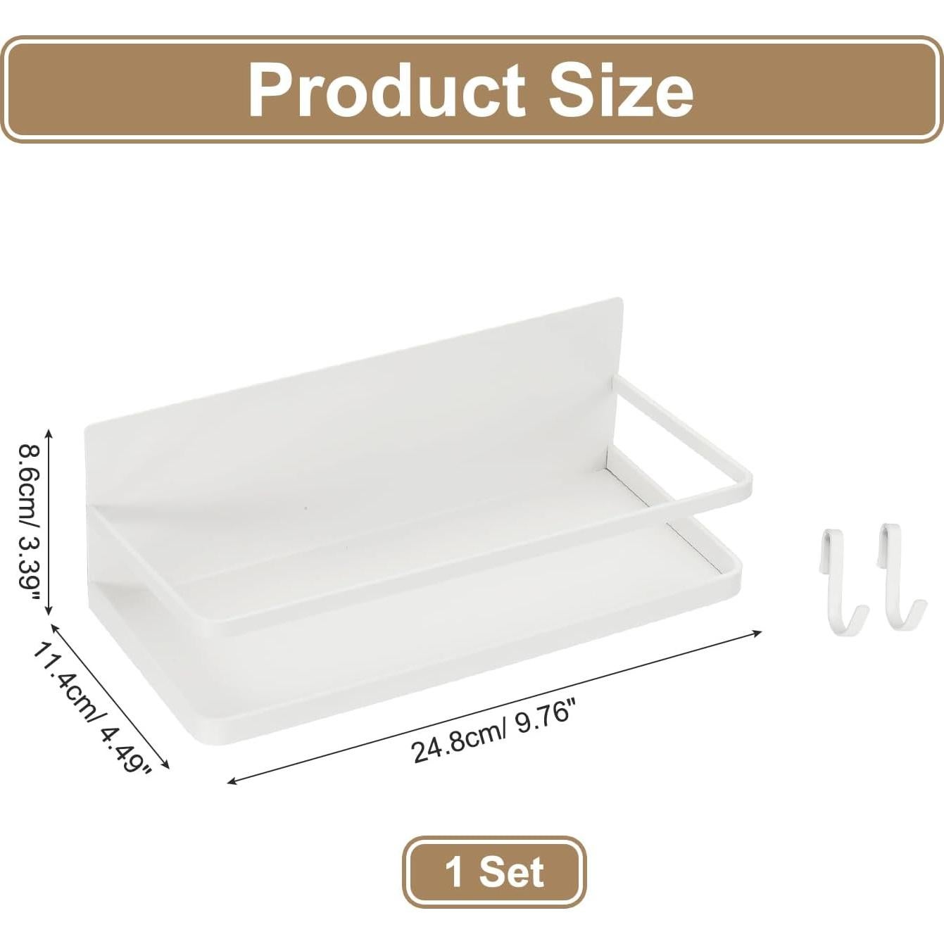 Estante Magnético para Especias PATIKIL - Blanco, 24.8x11.4cm