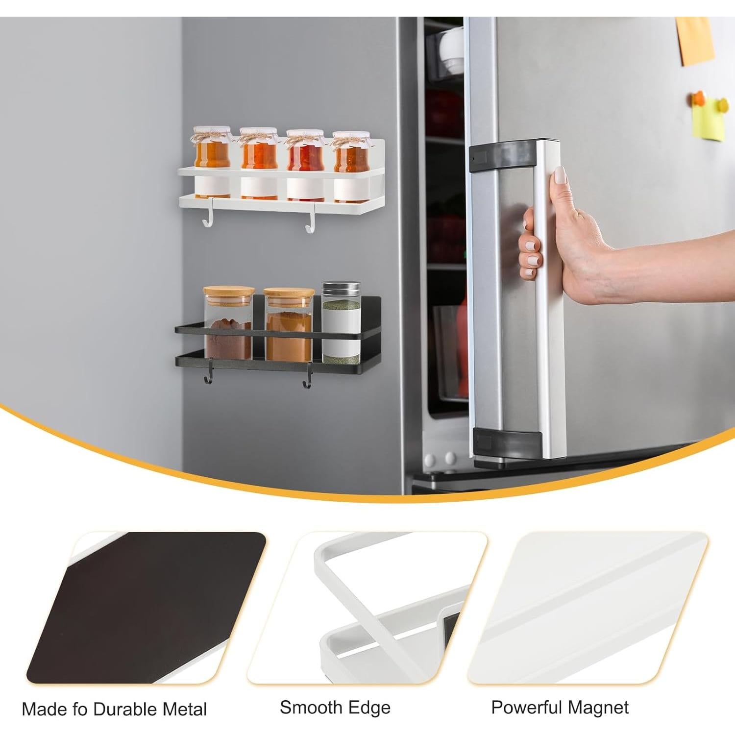 Estante Magnético para Especias PATIKIL - Blanco, 24.8x11.4cm