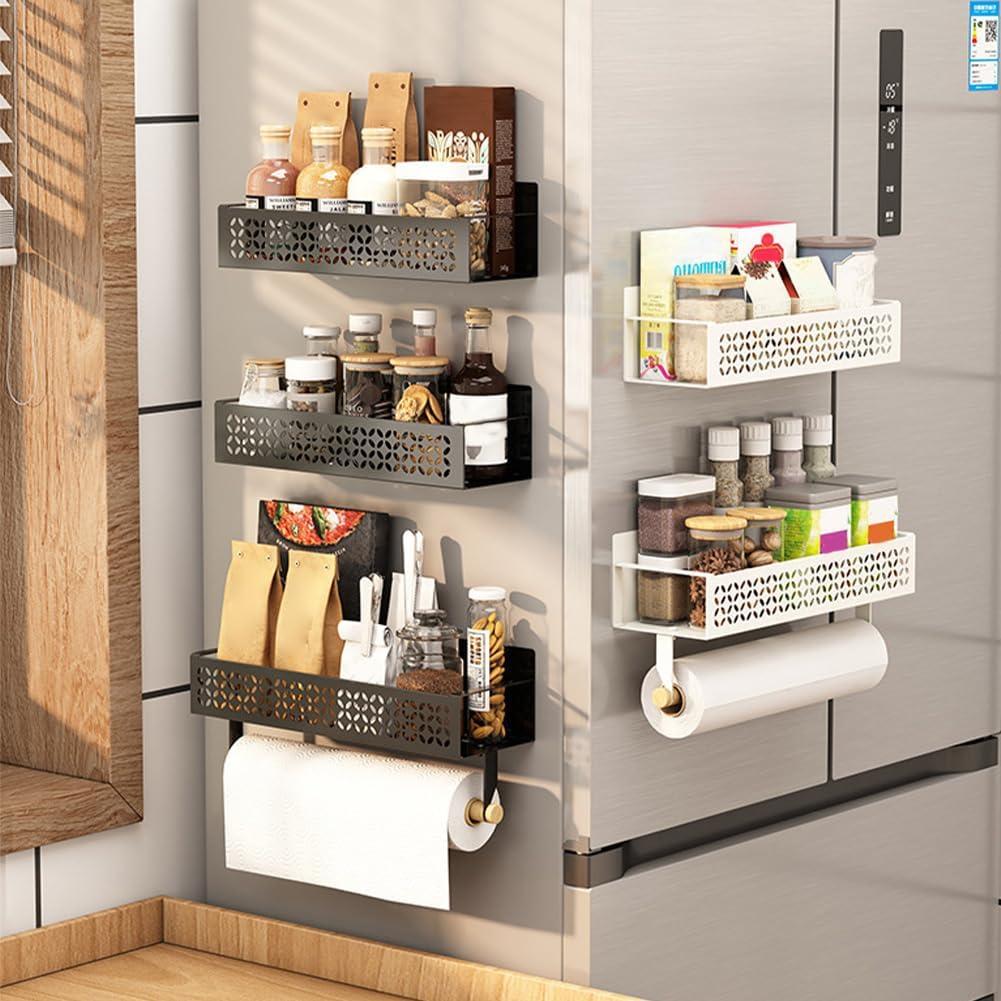 Estante Magnético para Especias Curtainboro, 4 Piezas, Negro