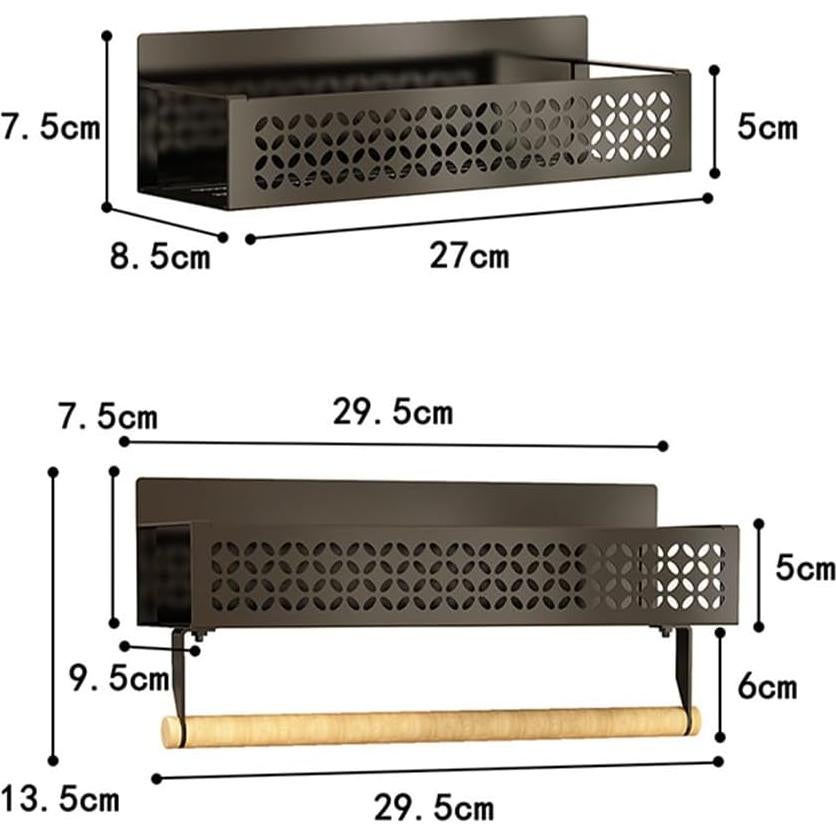 Estante Magnético para Especias Curtainboro, 4 Piezas, Negro