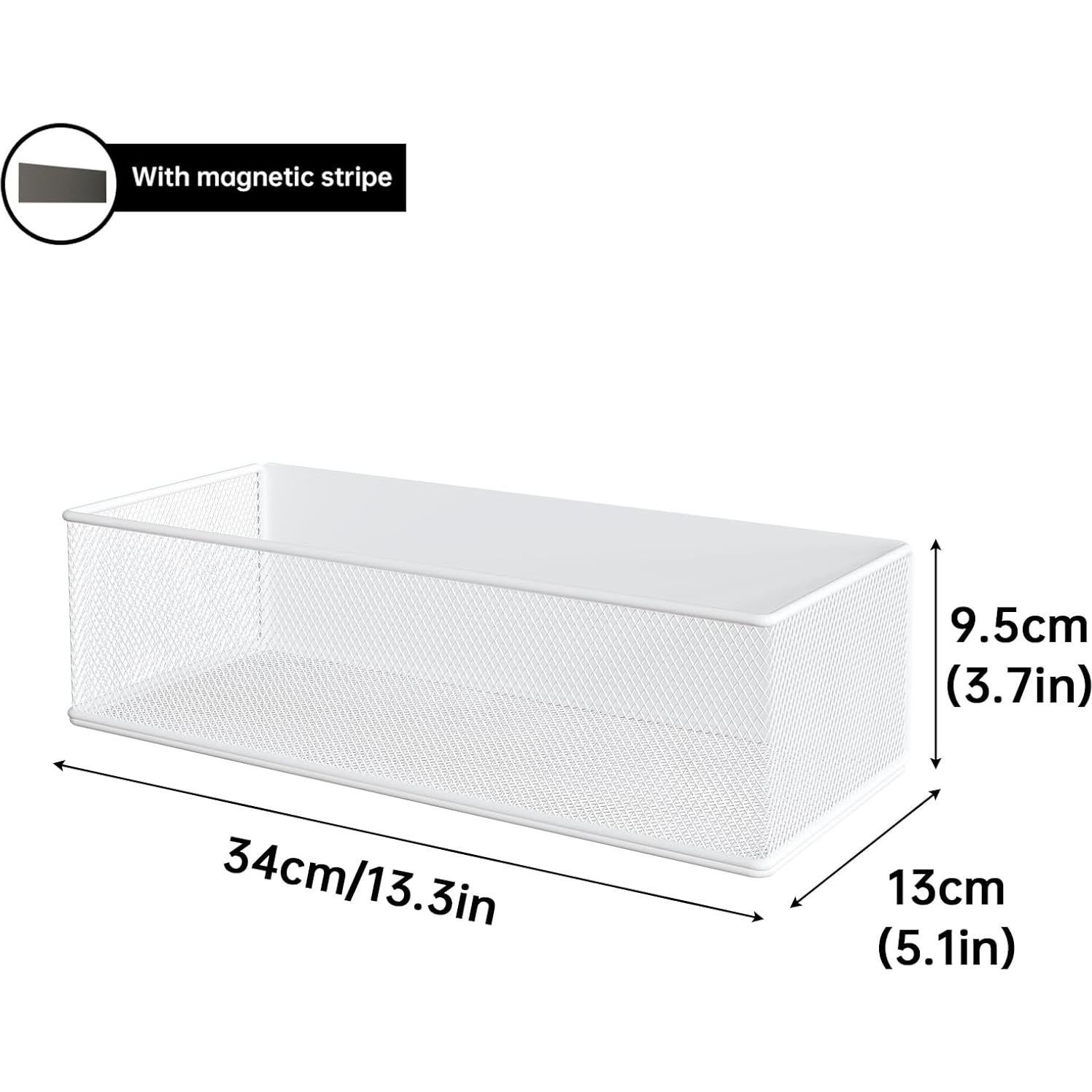 Magnetic Shelf for Washing Machine, Washer Dryer Shelf, Magnetic Lint Bin for Laundry Room, Spice Rack, Magnetic Basket Organizer for Laundry Kitchen, 1 Pack (White, 13.39''L*5.12''W*3.74''H)