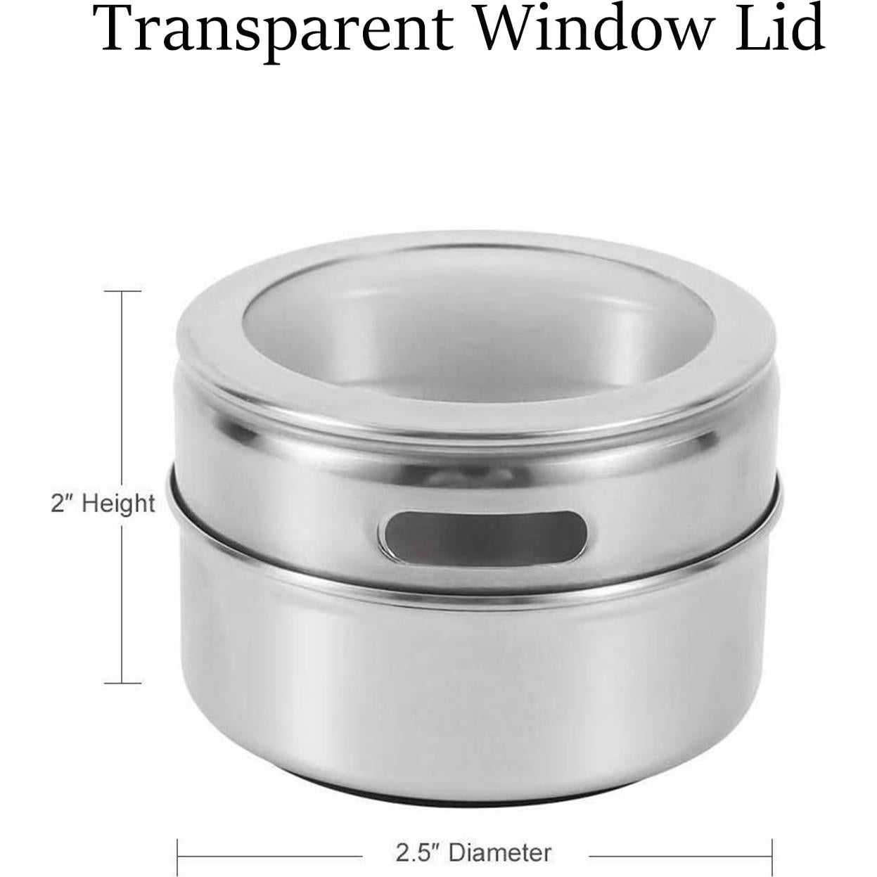 Tarros de Especias Magnéticos Beeyoka - 12 Piezas Acero Inoxidable