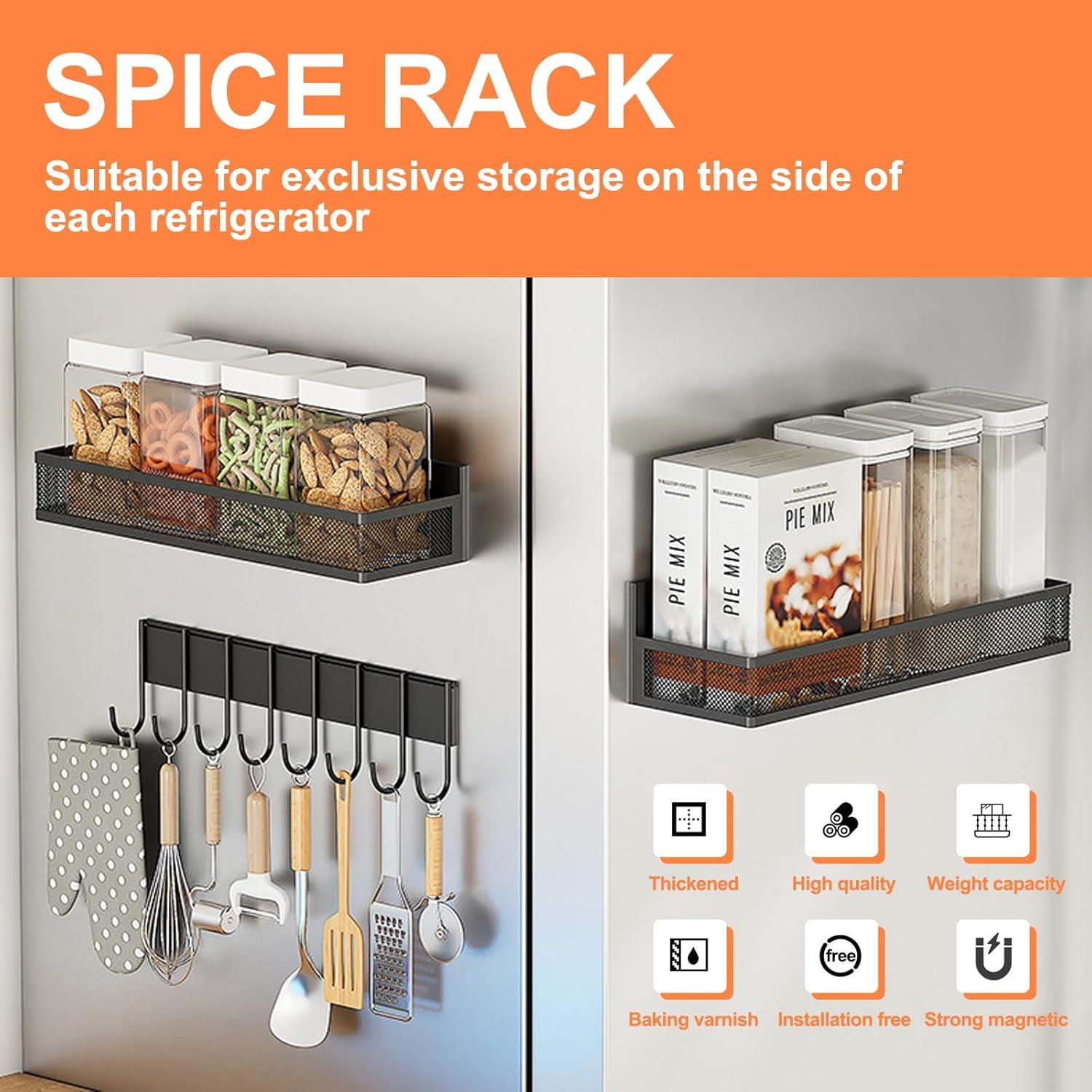 Estante de Especias Magnético Vbvbip 3 en 1 con Ganchos