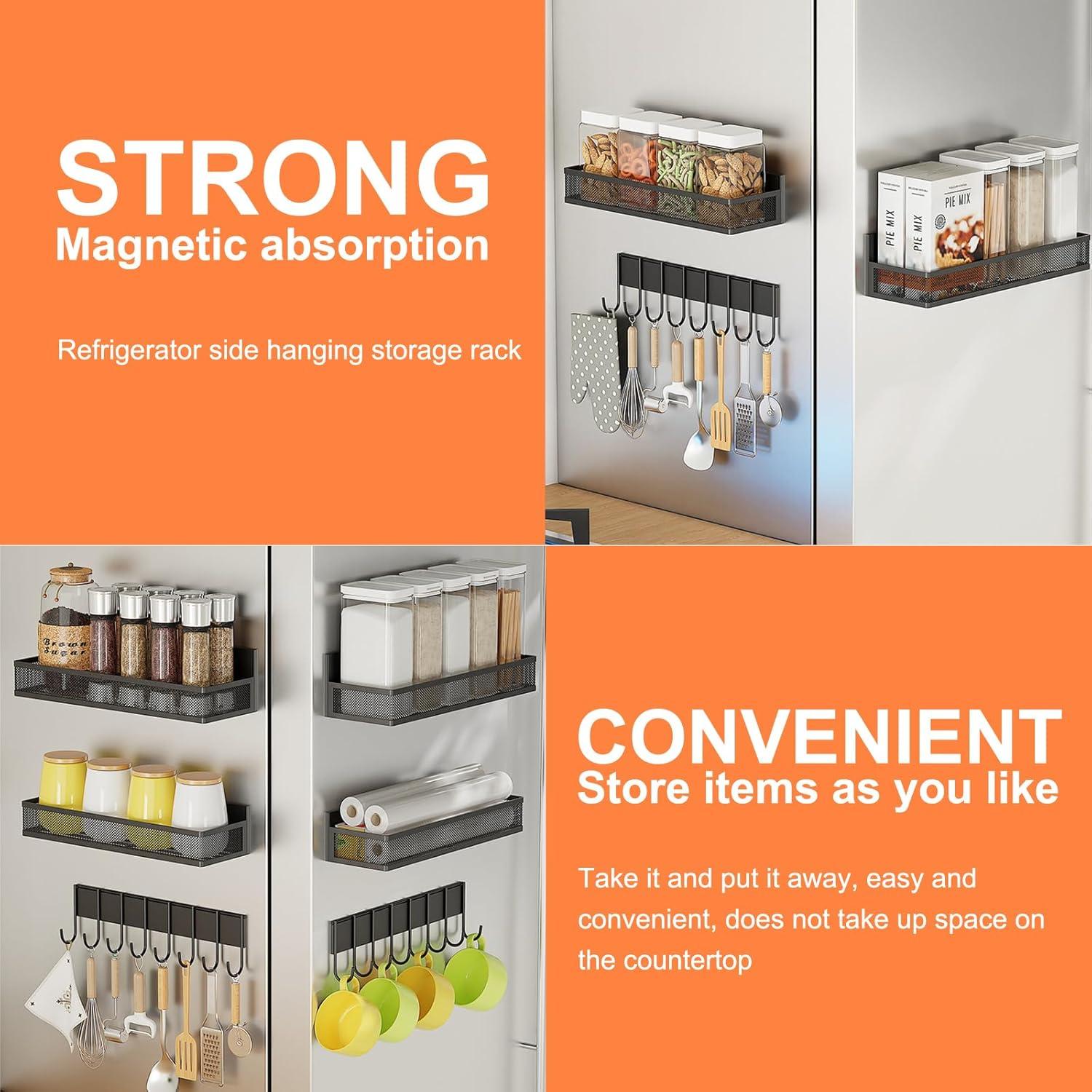 Estante de Especias Magnético Vbvbip 3 en 1 con Ganchos