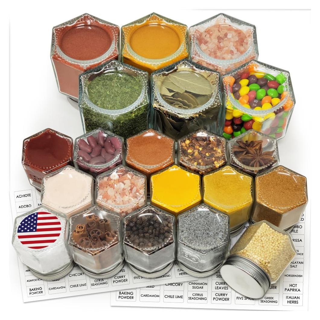 Paquete de 21 Tarros de Especias Magnéticos Cross Homes