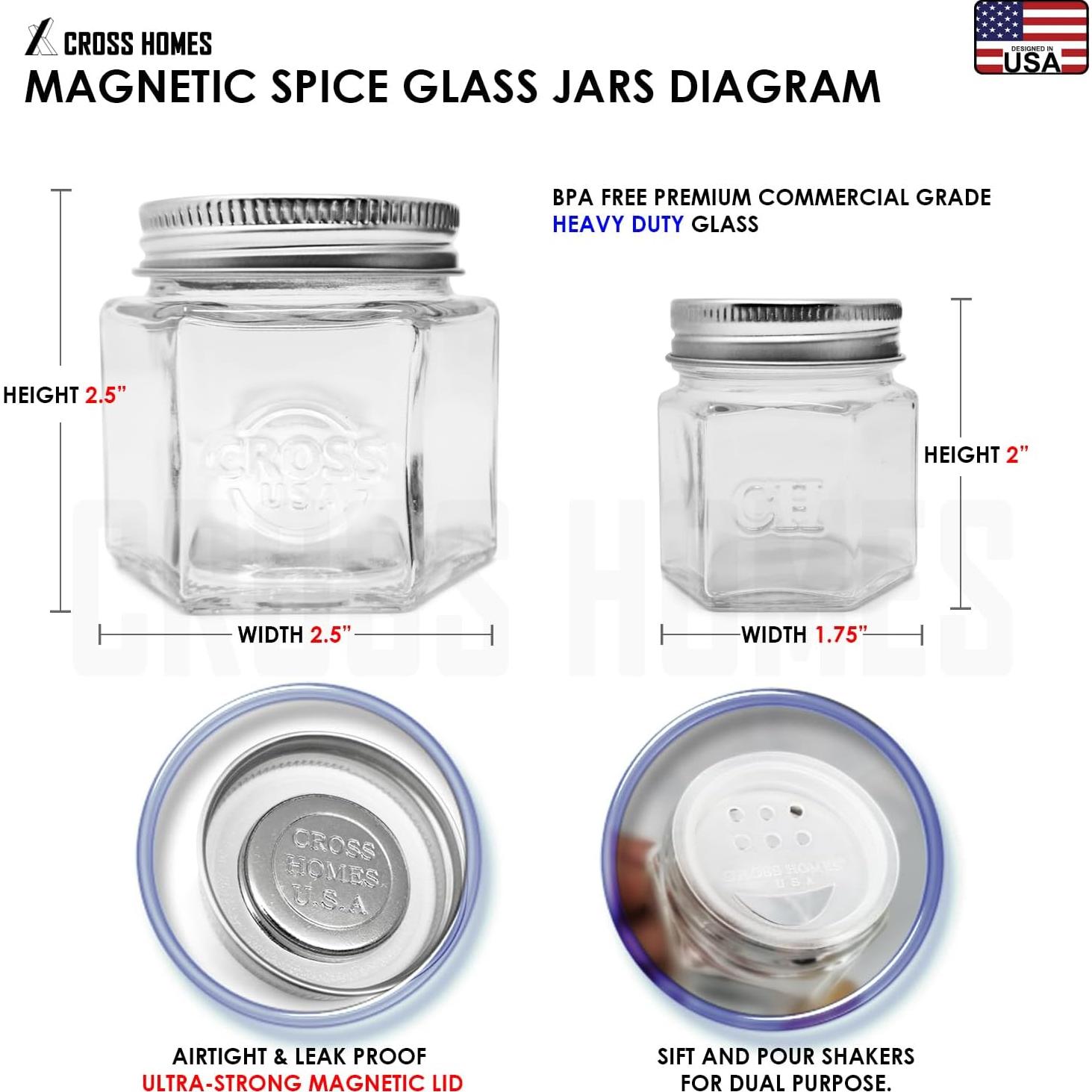 Paquete de 21 Tarros de Especias Magnéticos Cross Homes