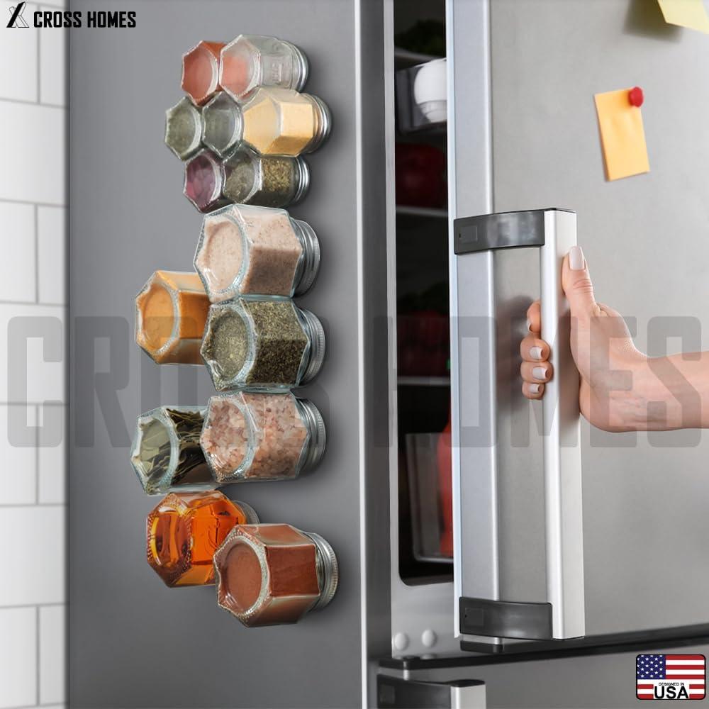 Paquete de 21 Tarros de Especias Magnéticos Cross Homes